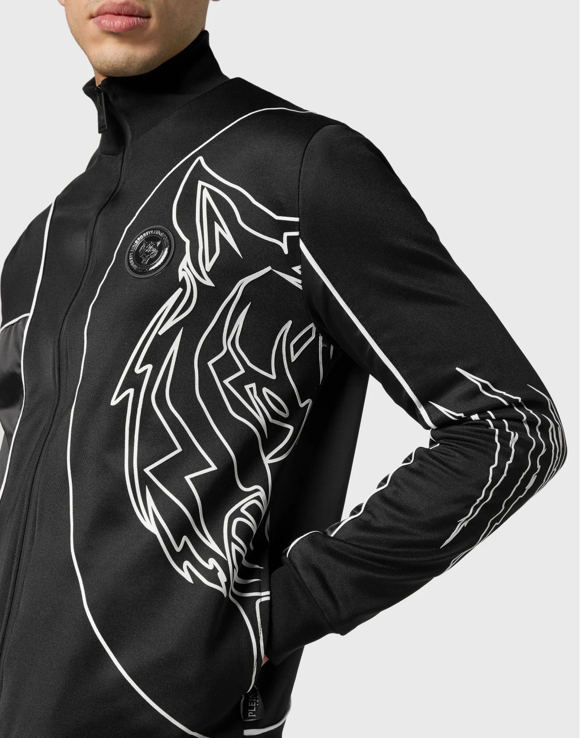 Jogging Tracksuit:Top/Trousers Tiger, цвет: Черный