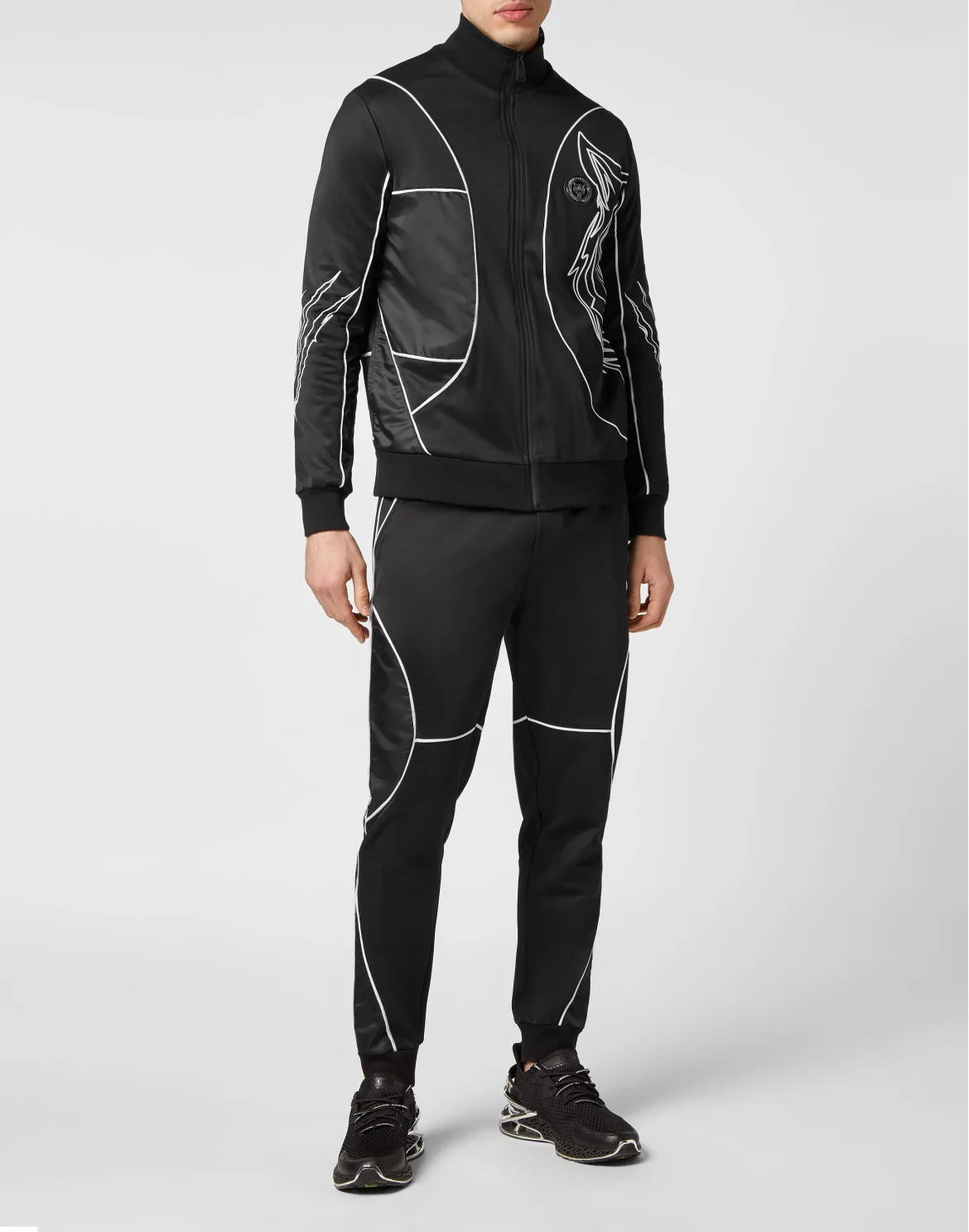Jogging Tracksuit:Top/Trousers Tiger, цвет: Черный