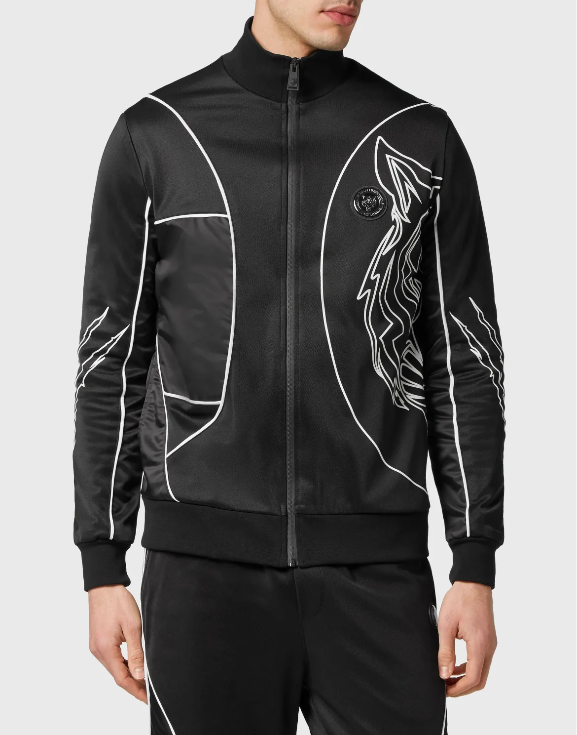 Jogging Tracksuit:Top/Trousers Tiger, цвет: Черный