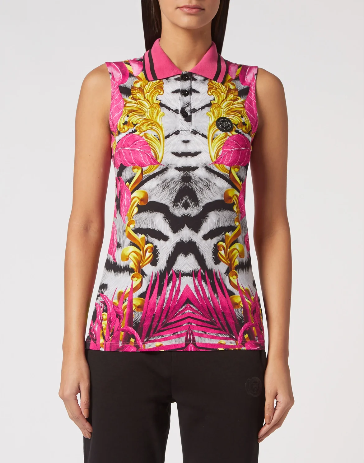 Sleeveless Polo Shirt, цвет: Мультиколор