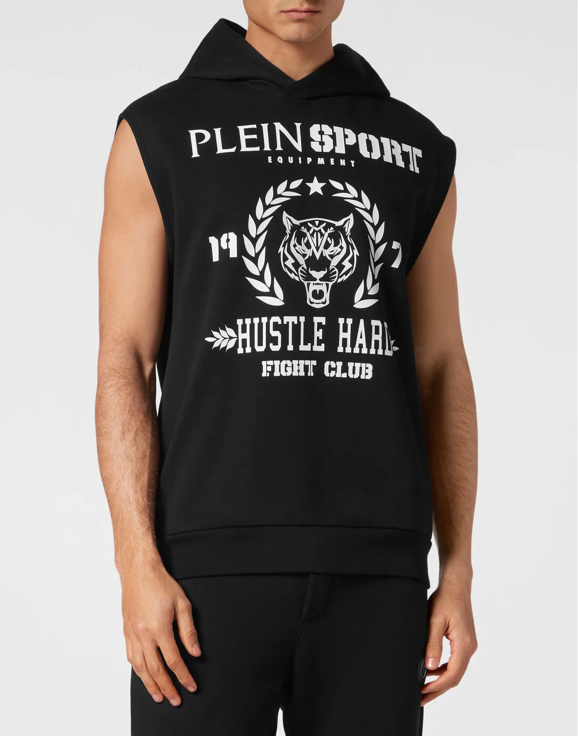 Sleeveless Hoodie sweatshirt Tiger, цвет: Черный
