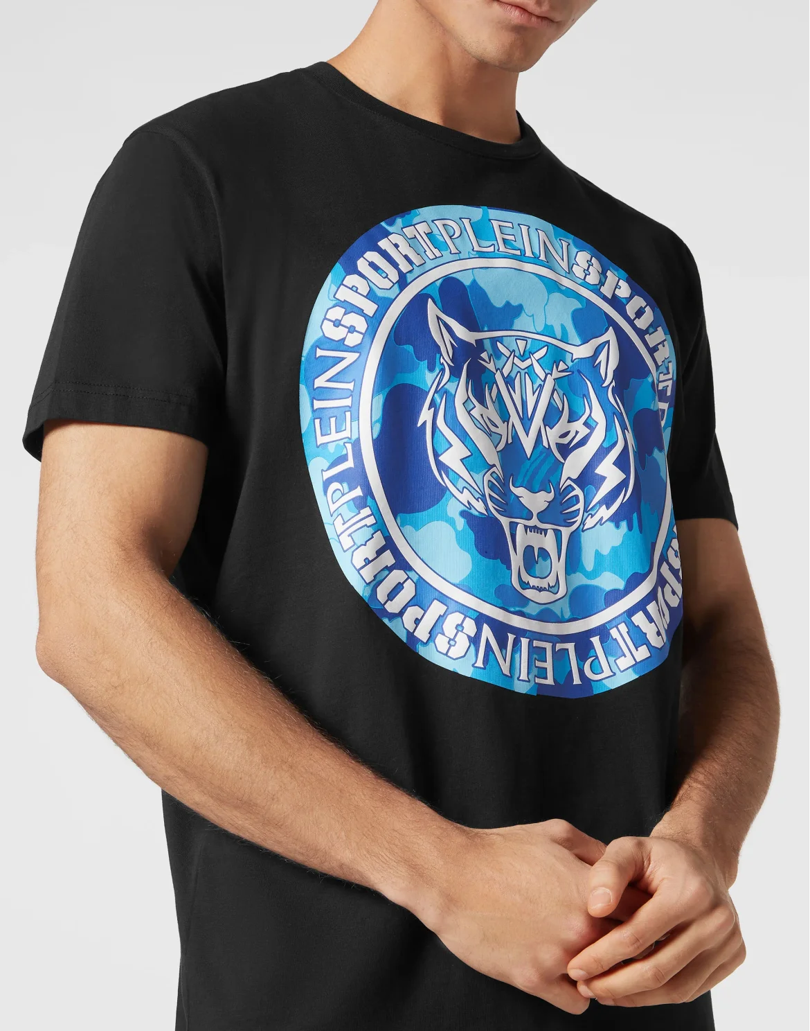 T-shirt Round Neck Carbon Tiger, цвет: Черный
