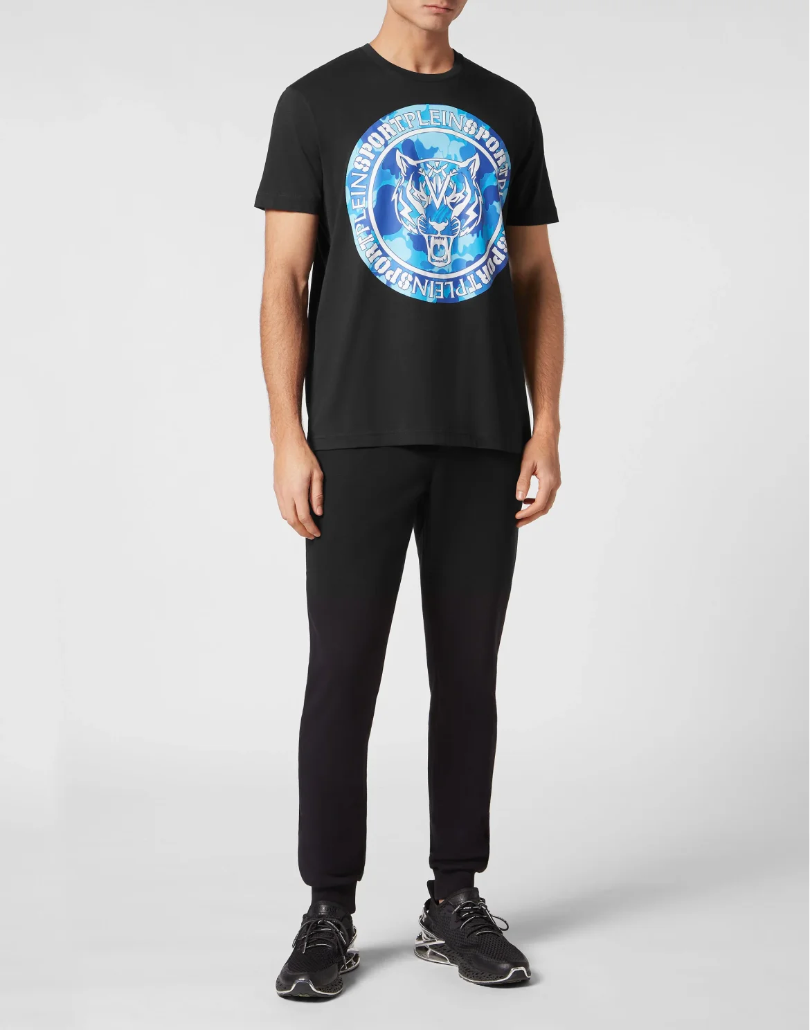 T-shirt Round Neck Carbon Tiger, цвет: Черный