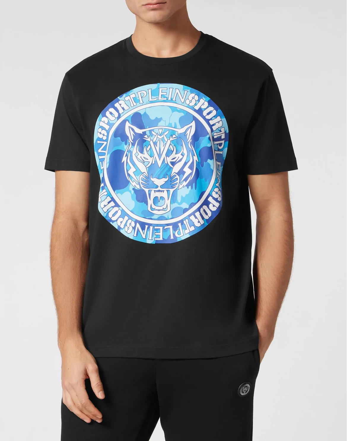 T-shirt Round Neck Carbon Tiger, цвет: Черный