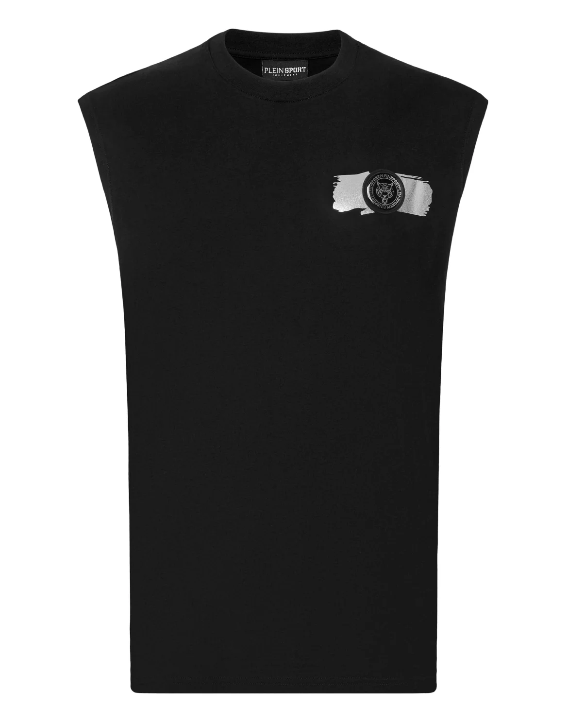 Sleeveless T-shirt Round Neck, цвет: Черный