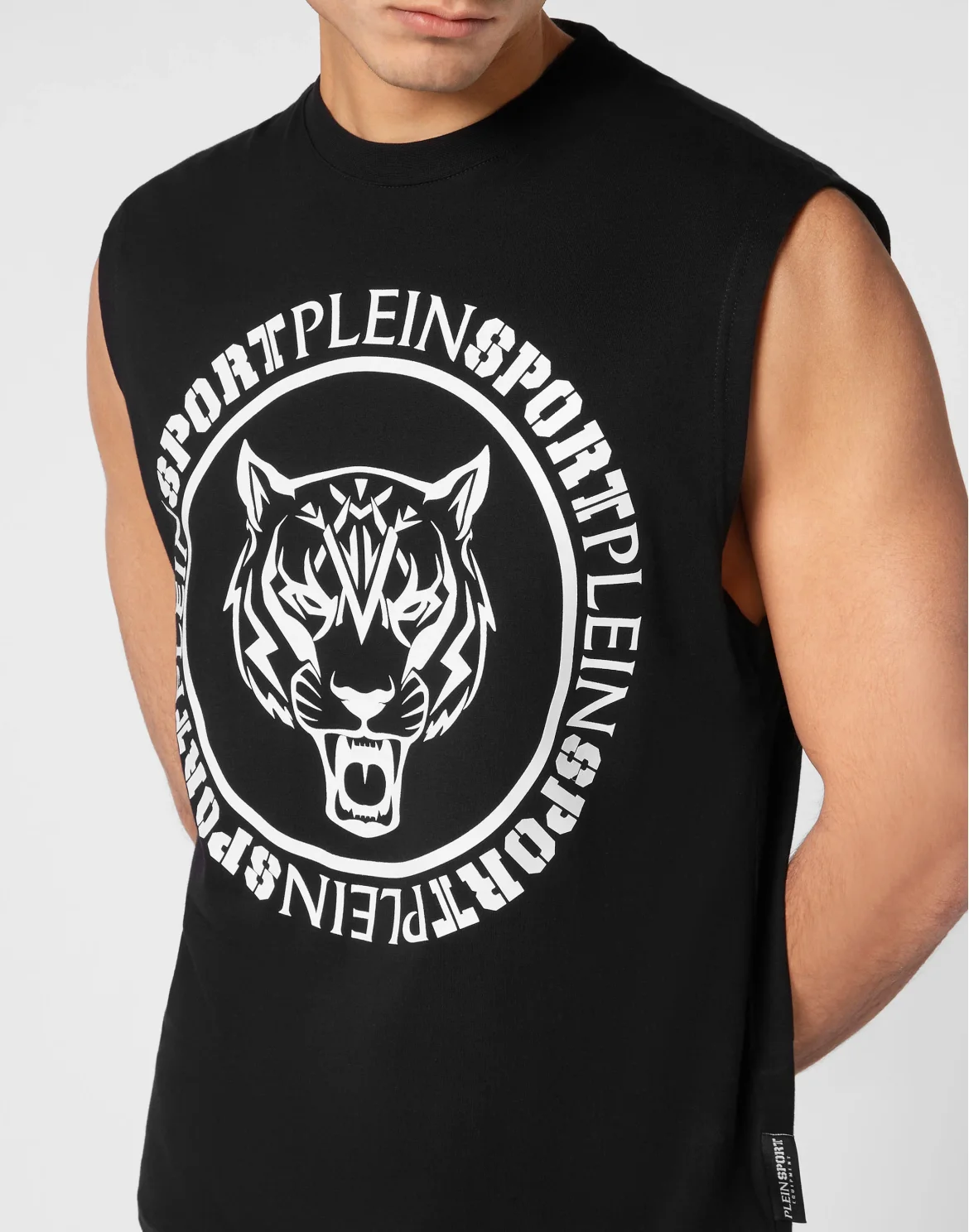 Sleeveless T-shirt Round Neck Carbon Tiger, цвет: Черный