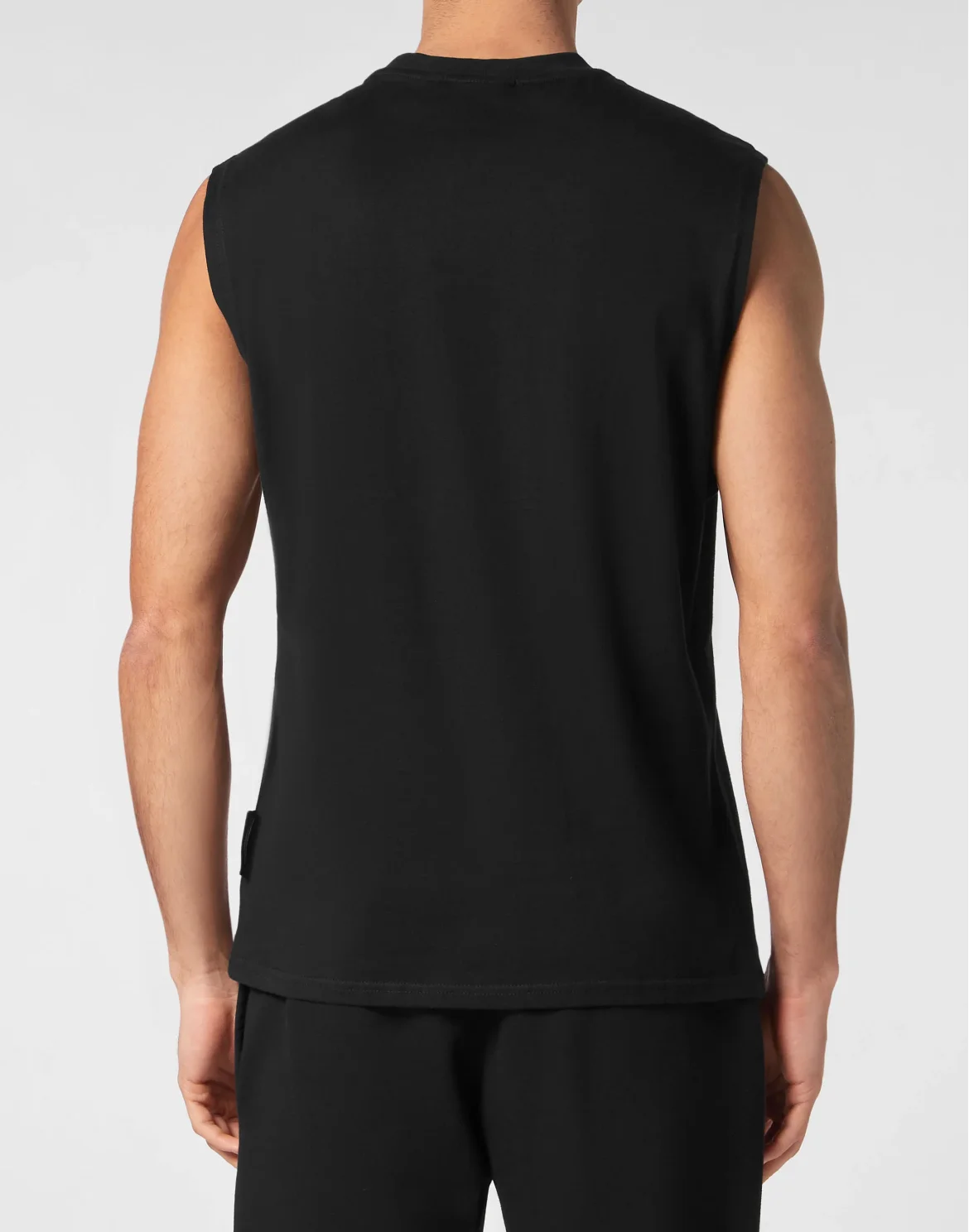 Sleeveless T-shirt Round Neck, цвет: Черный