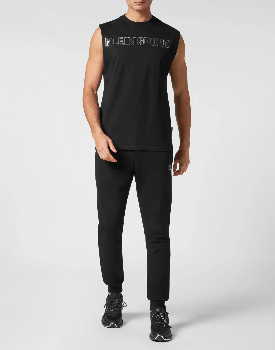 Sleeveless T-shirt Round Neck, цвет: Черный