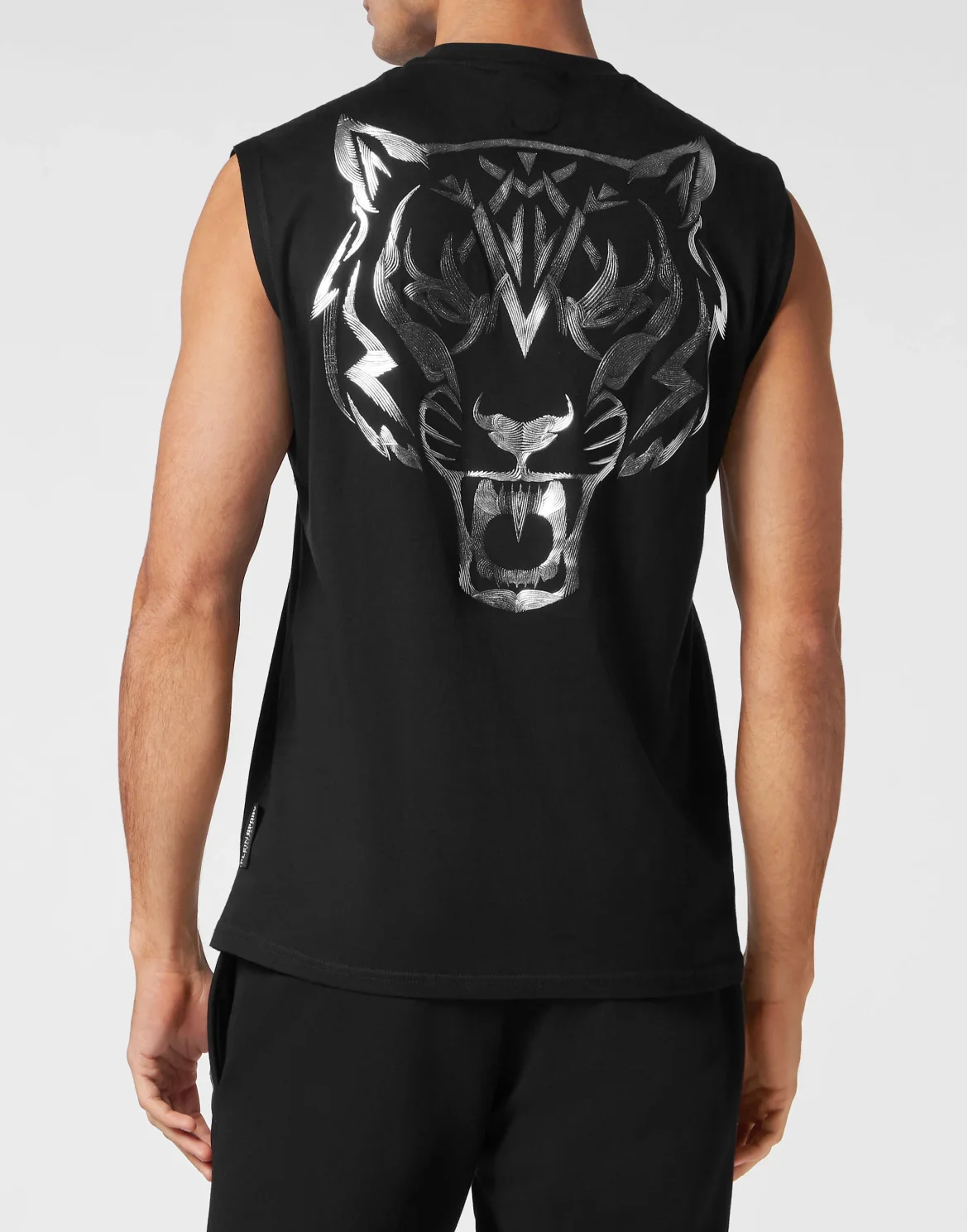 Sleeveless T-shirt Round Neck, цвет: Черный