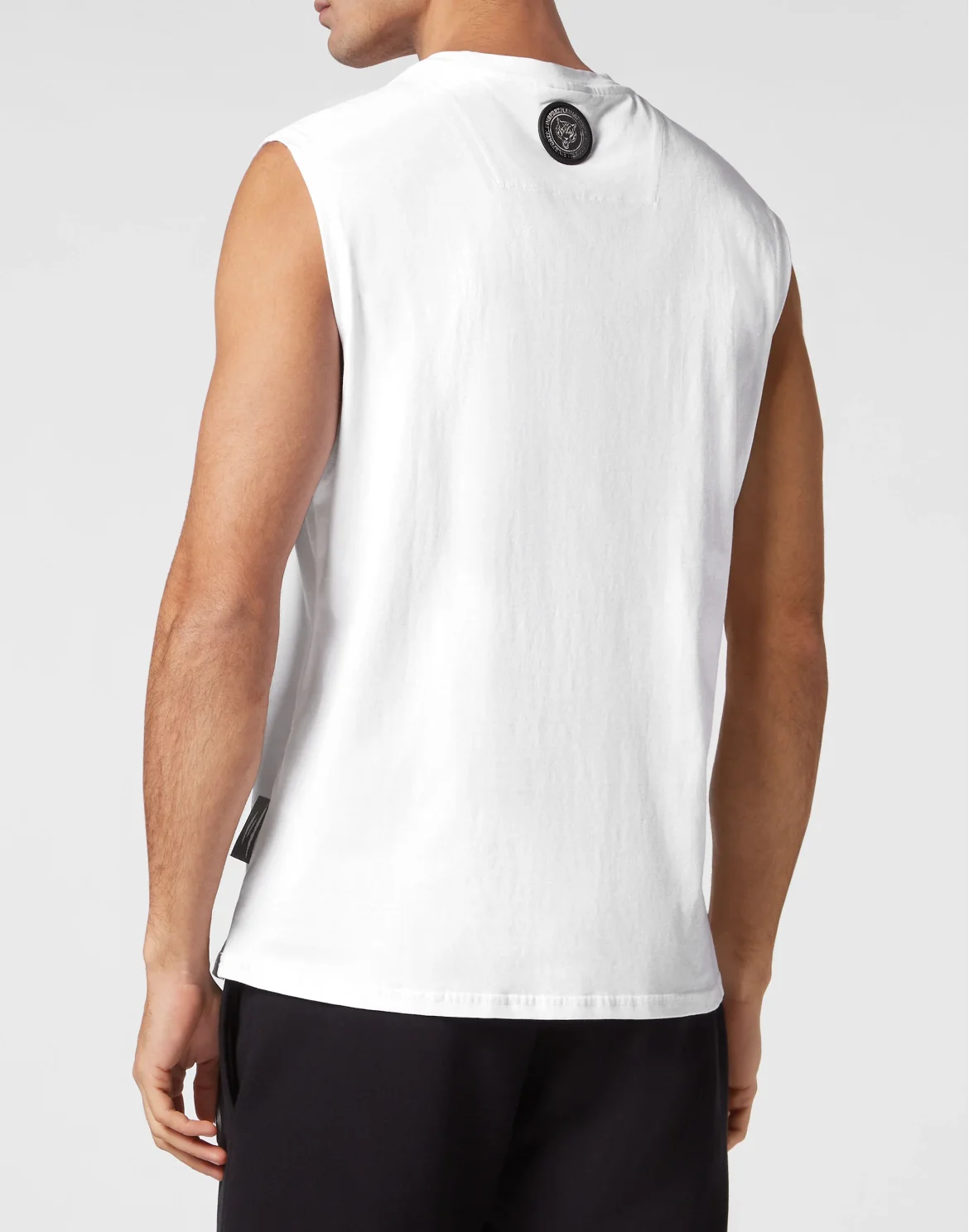 Sleeveless T-shirt Round Neck Scratch, цвет: Белый