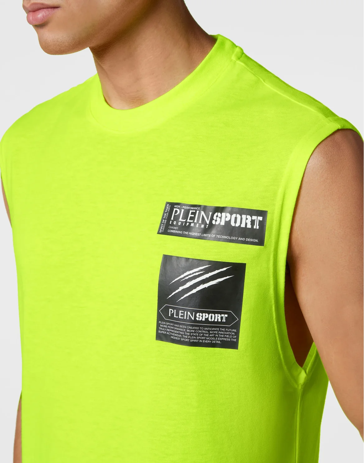 Sleeveless T-shirt Round Neck Scratch, цвет: Серый