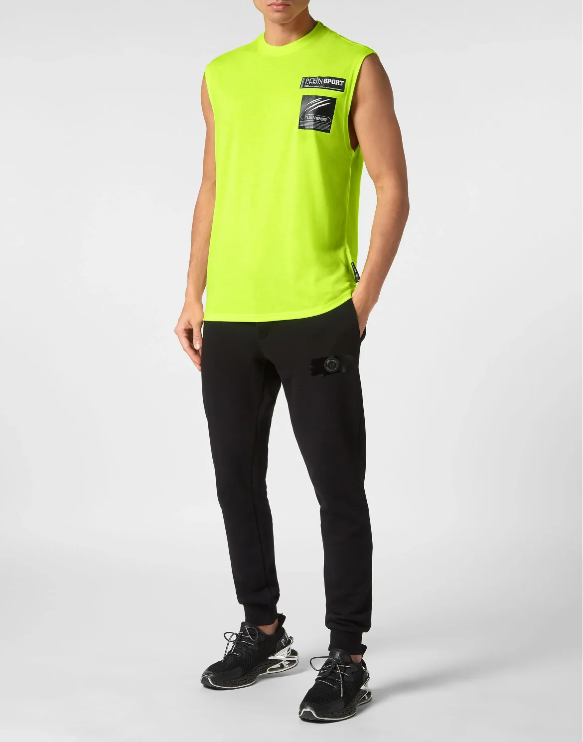 Sleeveless T-shirt Round Neck Scratch, цвет: Серый