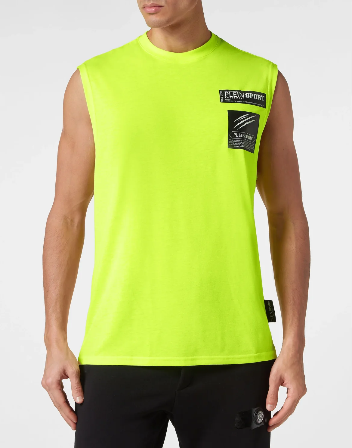 Sleeveless T-shirt Round Neck Scratch, цвет: Серый