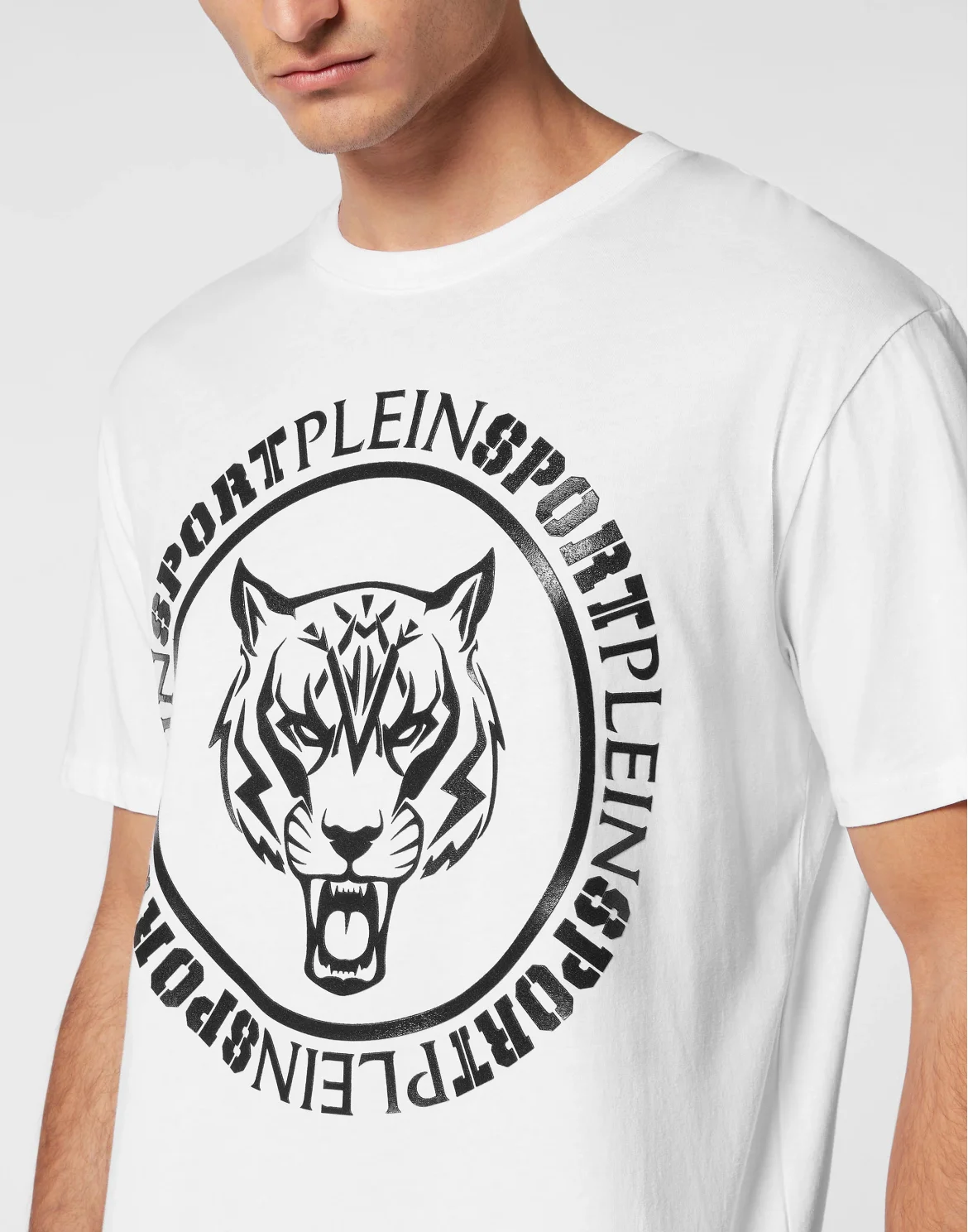 T-shirt Round Neck Carbon Tiger, цвет: Черный