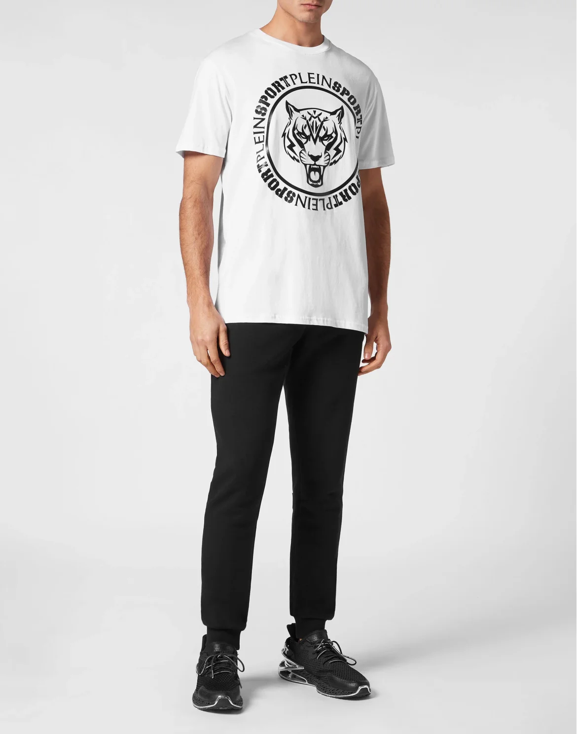 T-shirt Round Neck Carbon Tiger, цвет: Черный