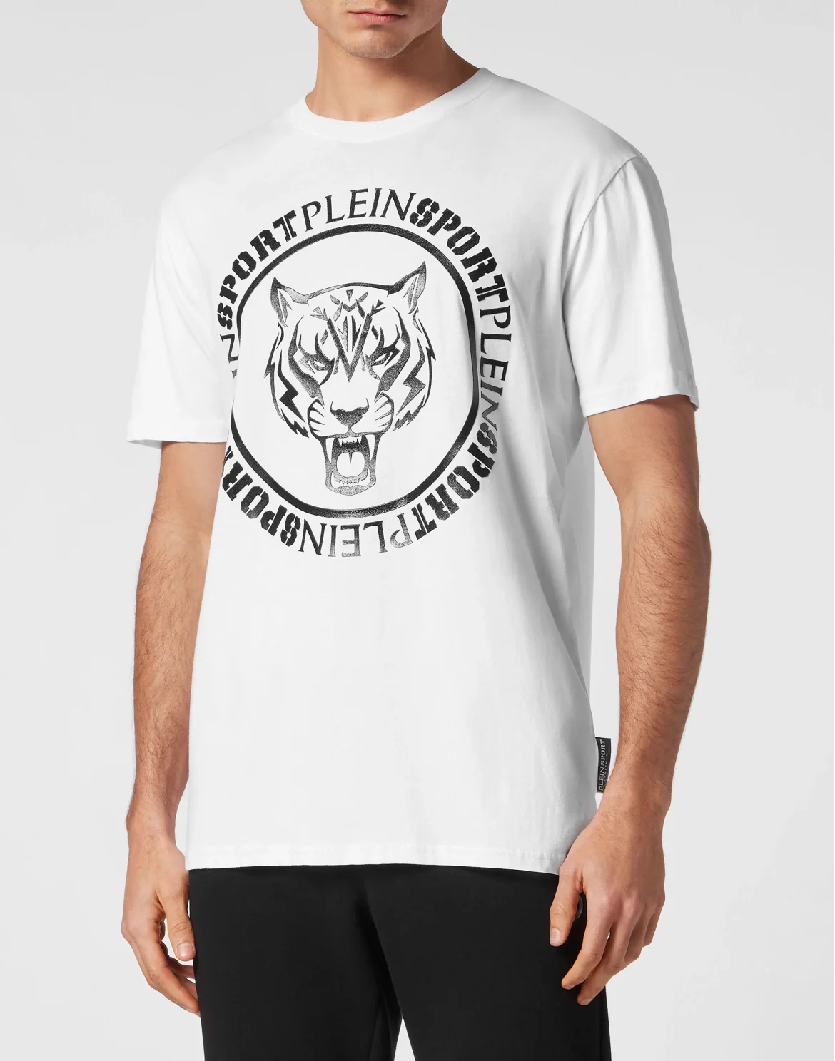 T-shirt Round Neck Carbon Tiger, цвет: Черный