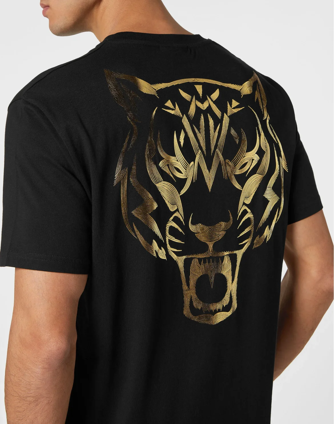 T-shirt Round Neck Tiger, цвет: Черный