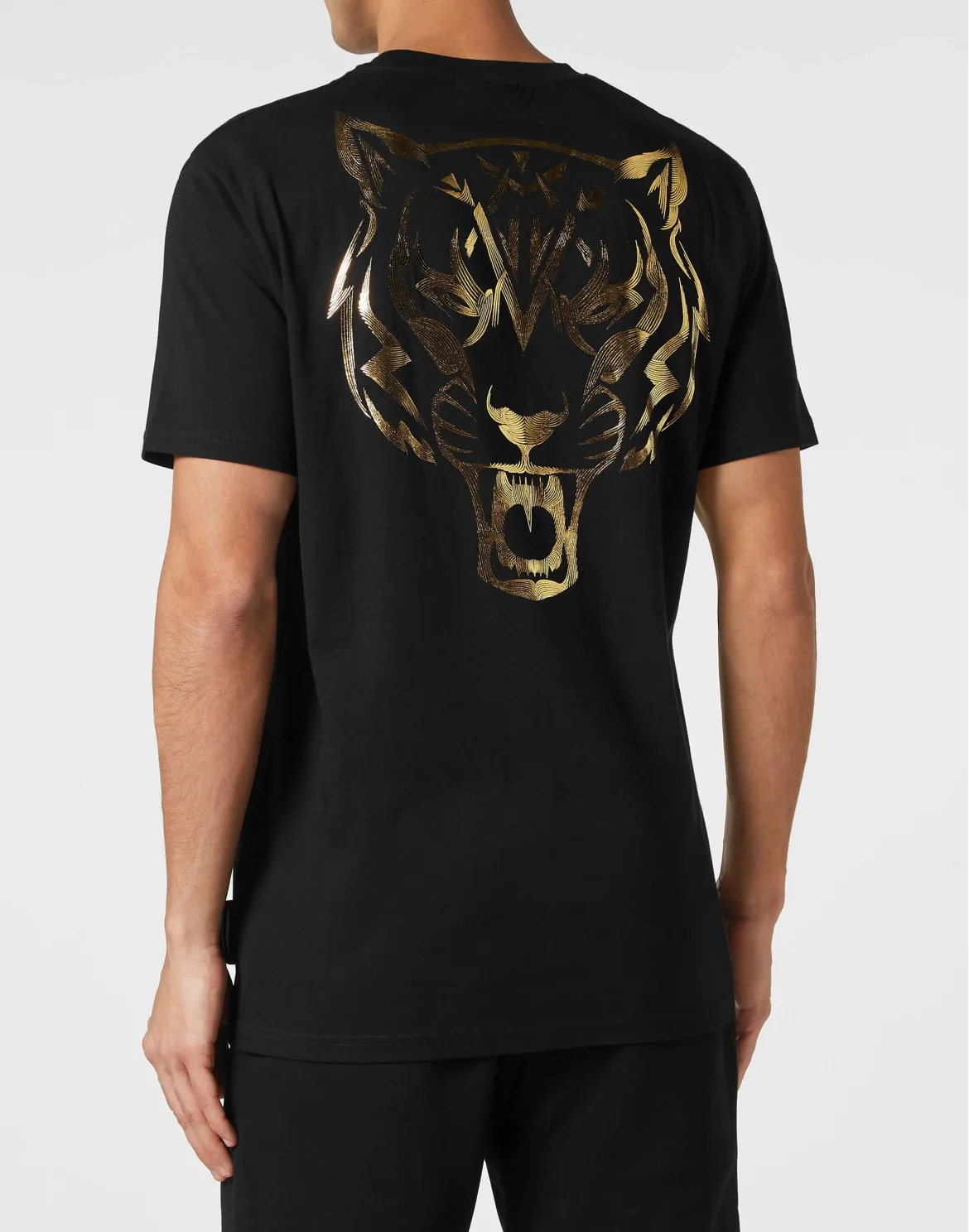 T-shirt Round Neck Tiger, цвет: Черный