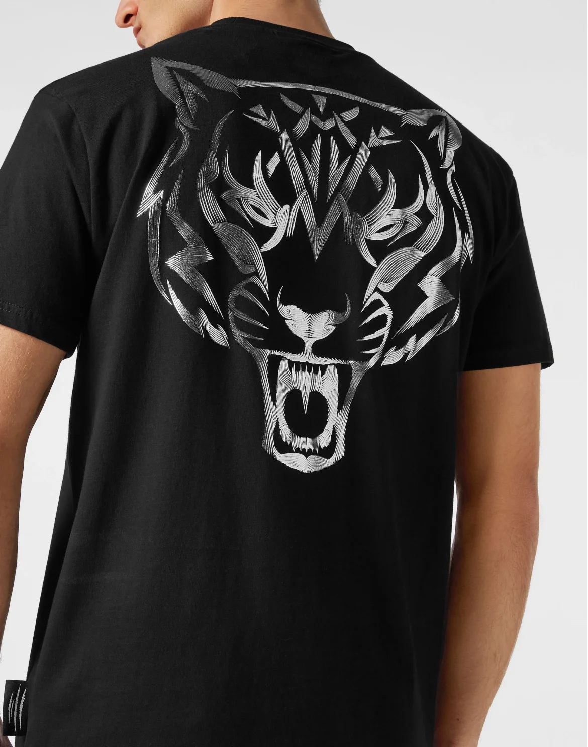 T-shirt Round Neck Tiger, цвет: Черный