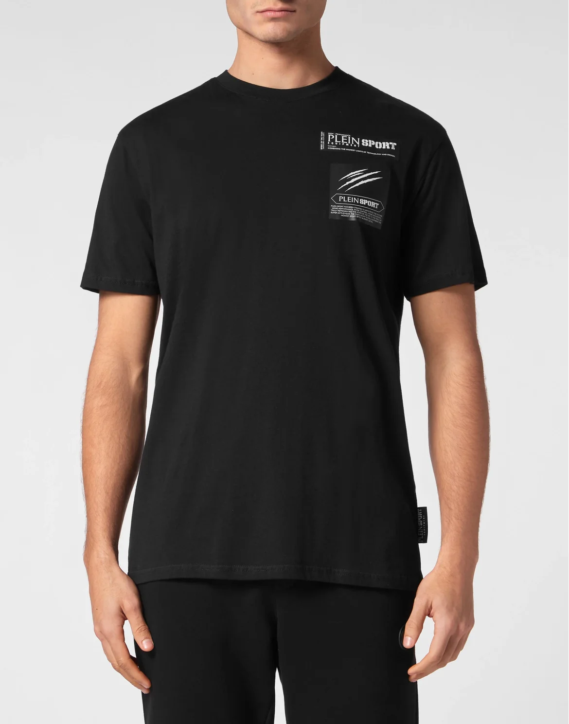 T-shirt Round Neck Scratch, цвет: Черный