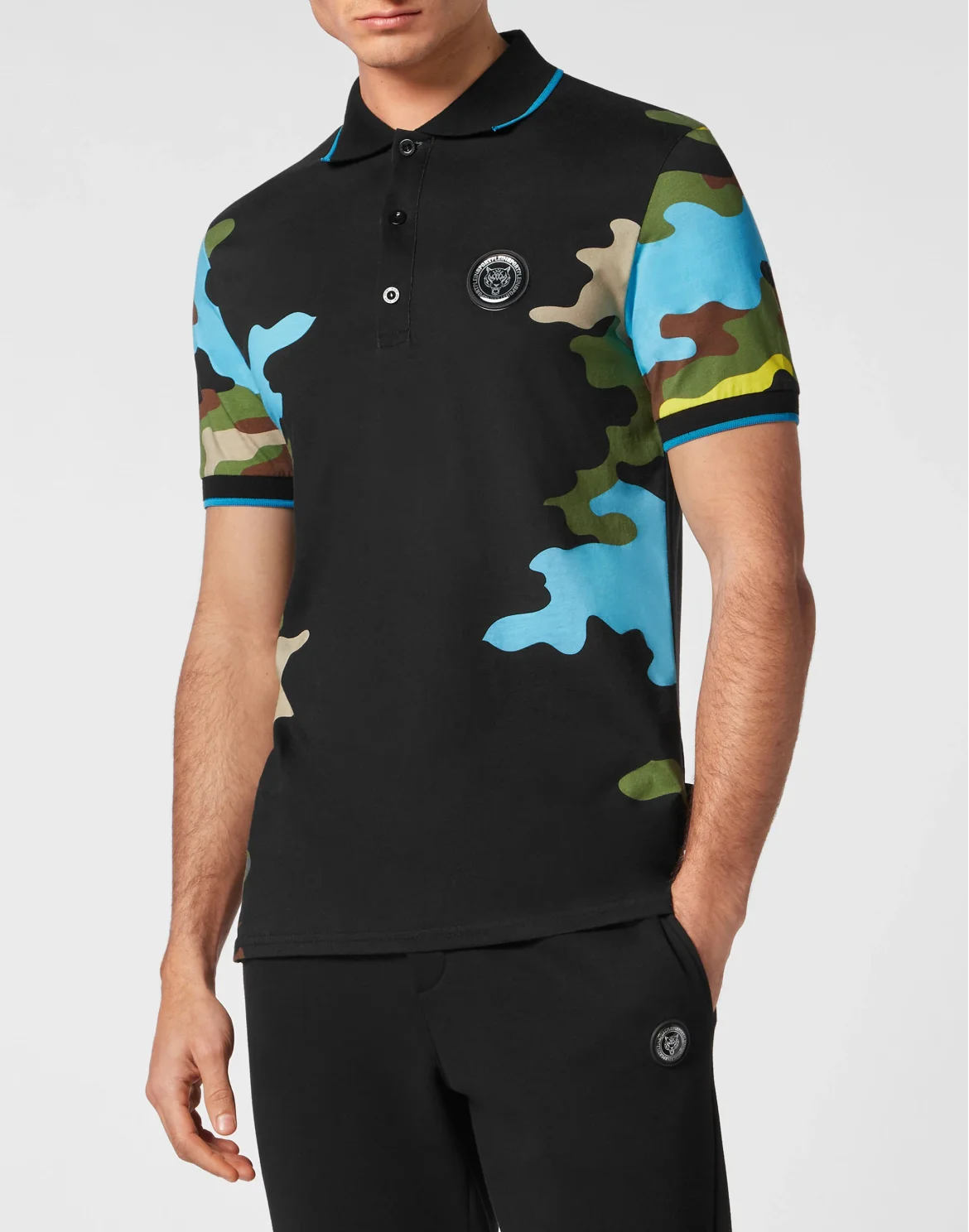 Polo shirt SS Camouflage, цвет: Черный