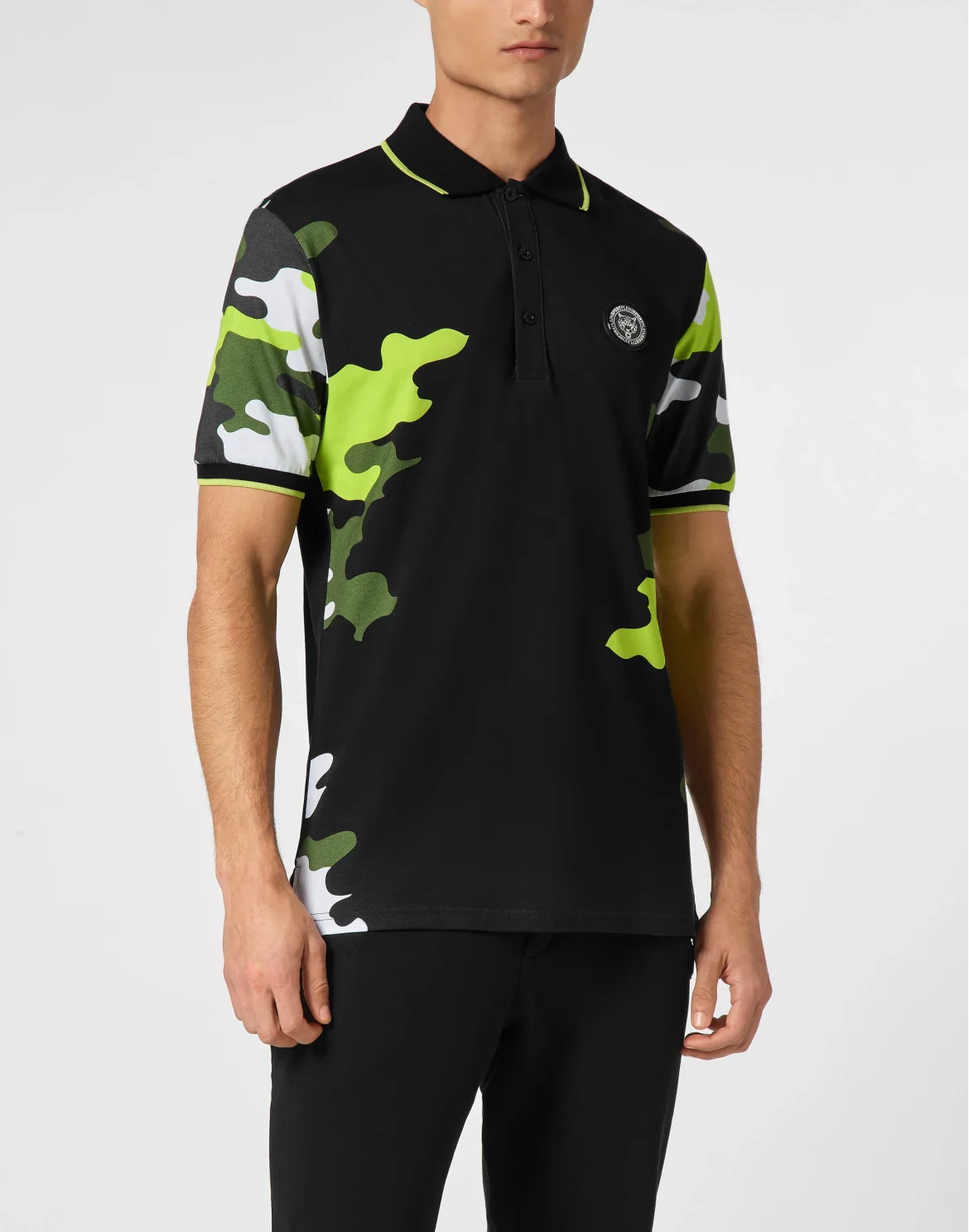 Polo shirt SS Camouflage, цвет: Черный