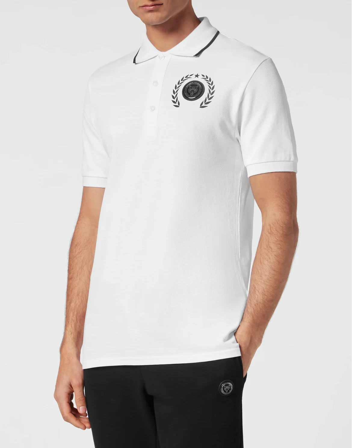 Polo Shirt Slim Fit SS Carbon Tiger, цвет: Черный