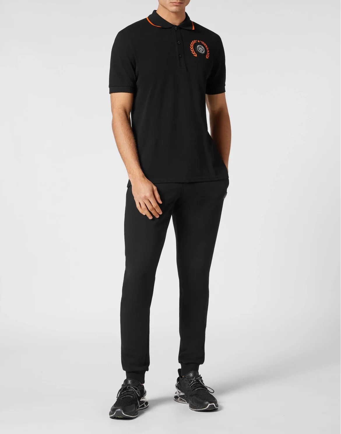 Polo Shirt Slim Fit SS Carbon Tiger, цвет: Черный