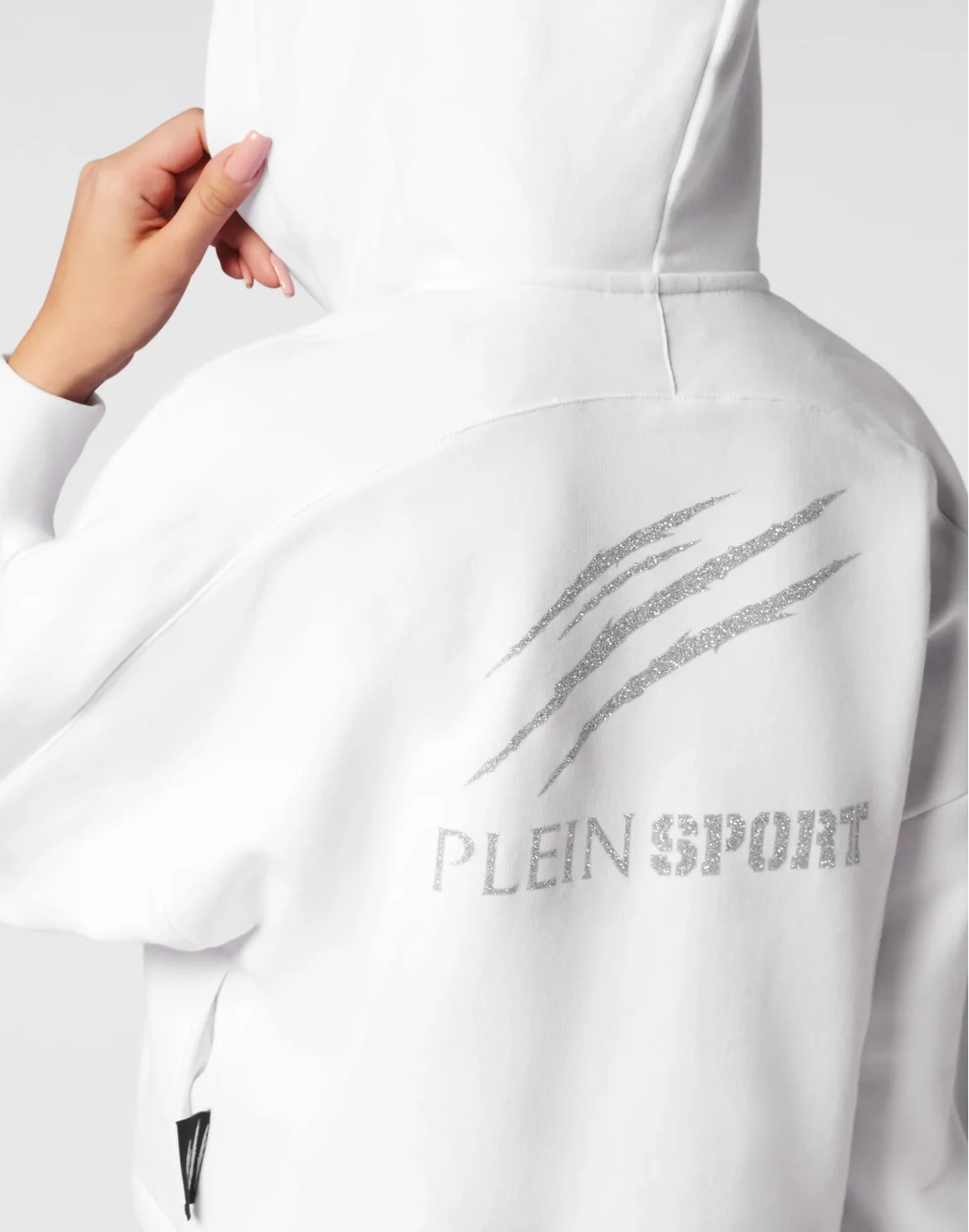 Cropped Hoodie Sweatjacket Scratch, цвет: Белый