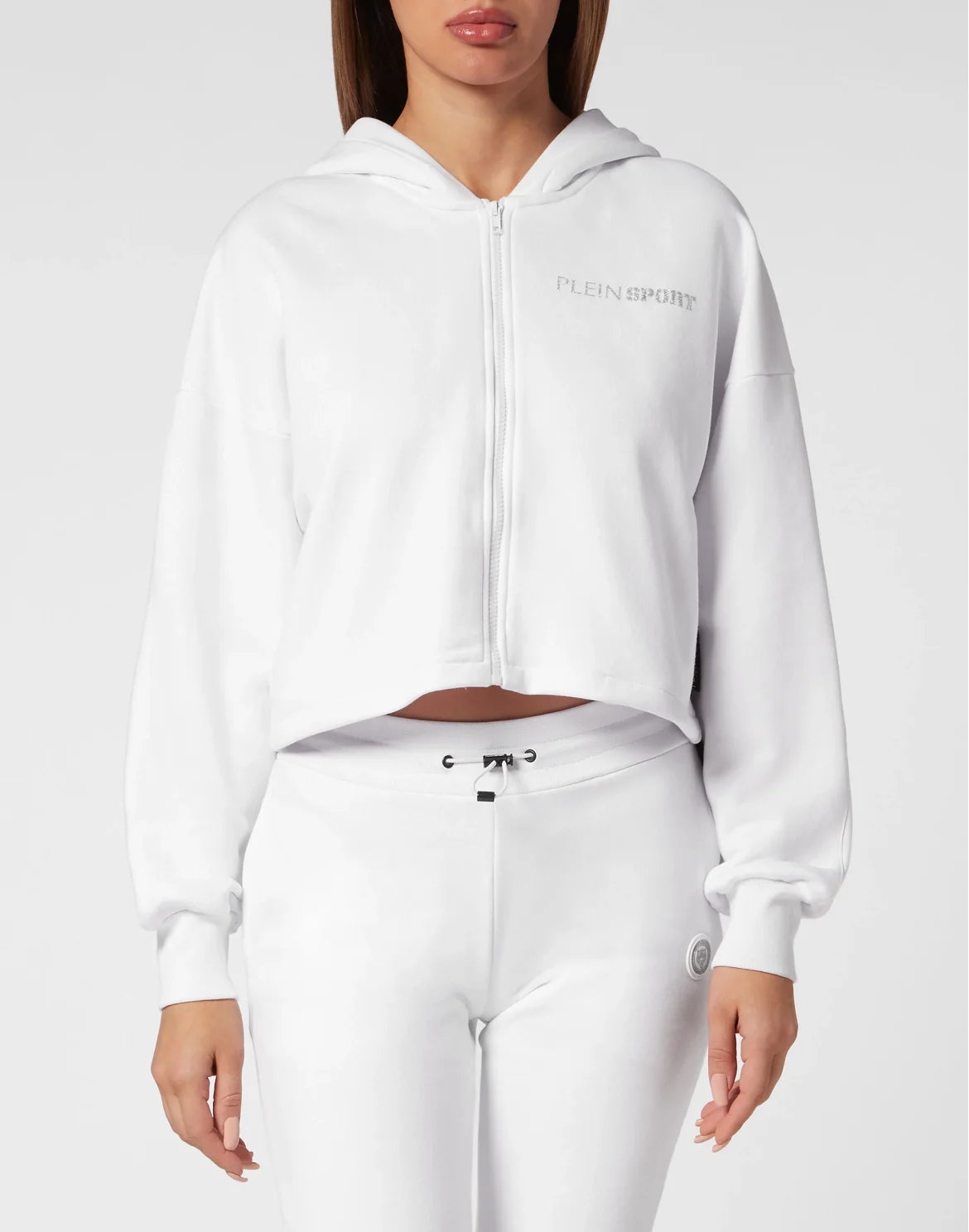 Cropped Hoodie Sweatjacket Scratch, цвет: Белый