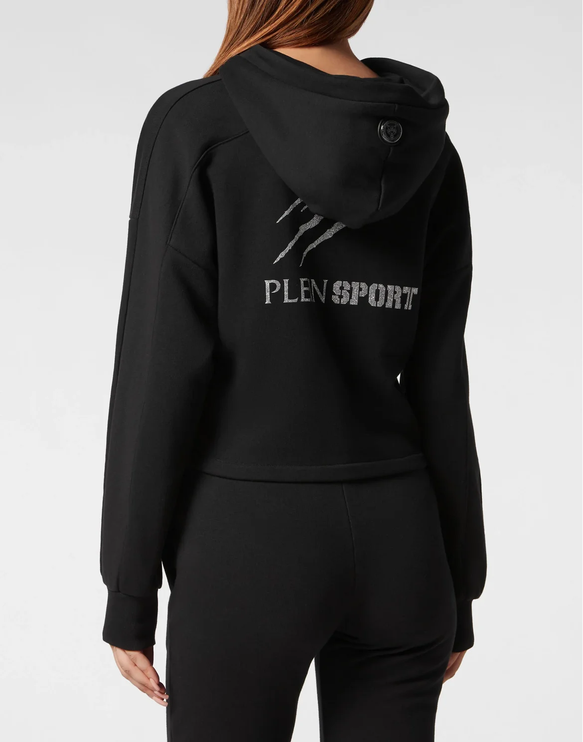 Cropped Hoodie Sweatjacket Scratch, цвет: Черный