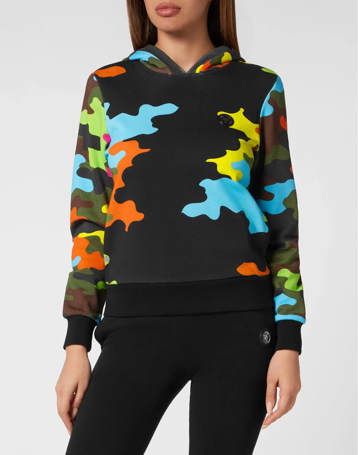 Hoodie Sweatshirt Camouflage, цвет: Черный