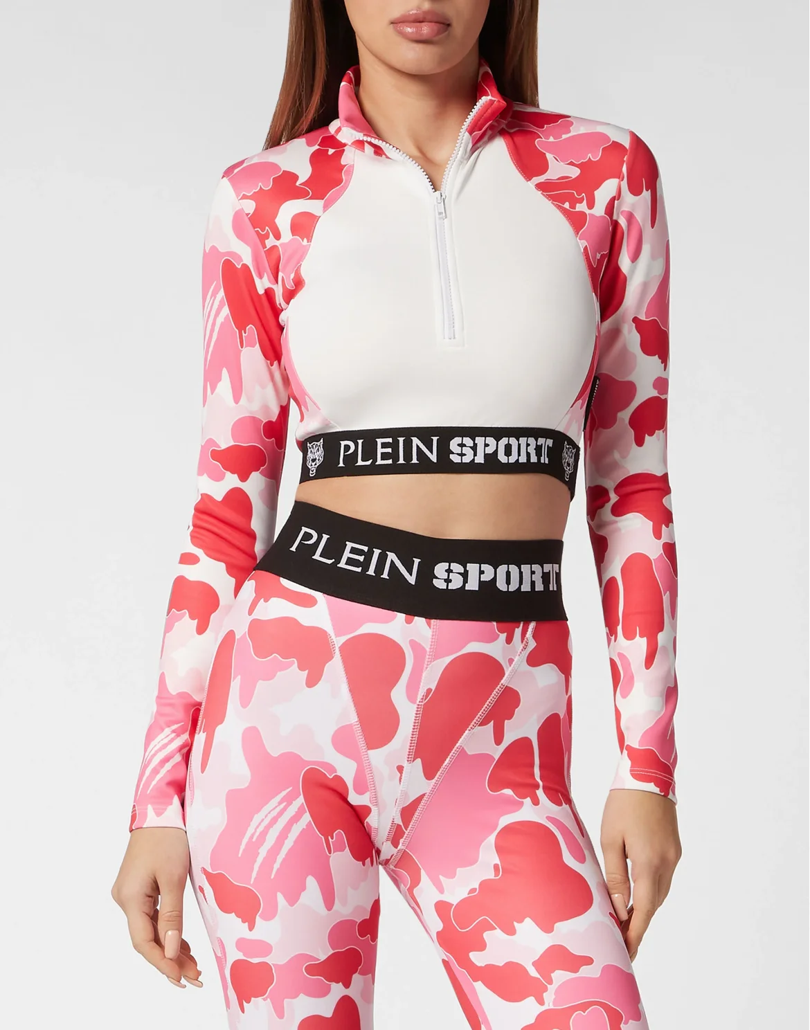 Cropped Jogging Top LS Camouflage, цвет: Черный