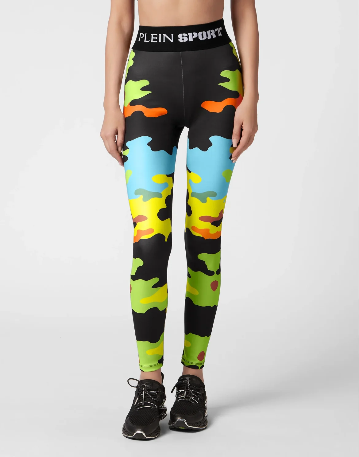 Jogging Cutting Leggings Camouflage, цвет: Черный