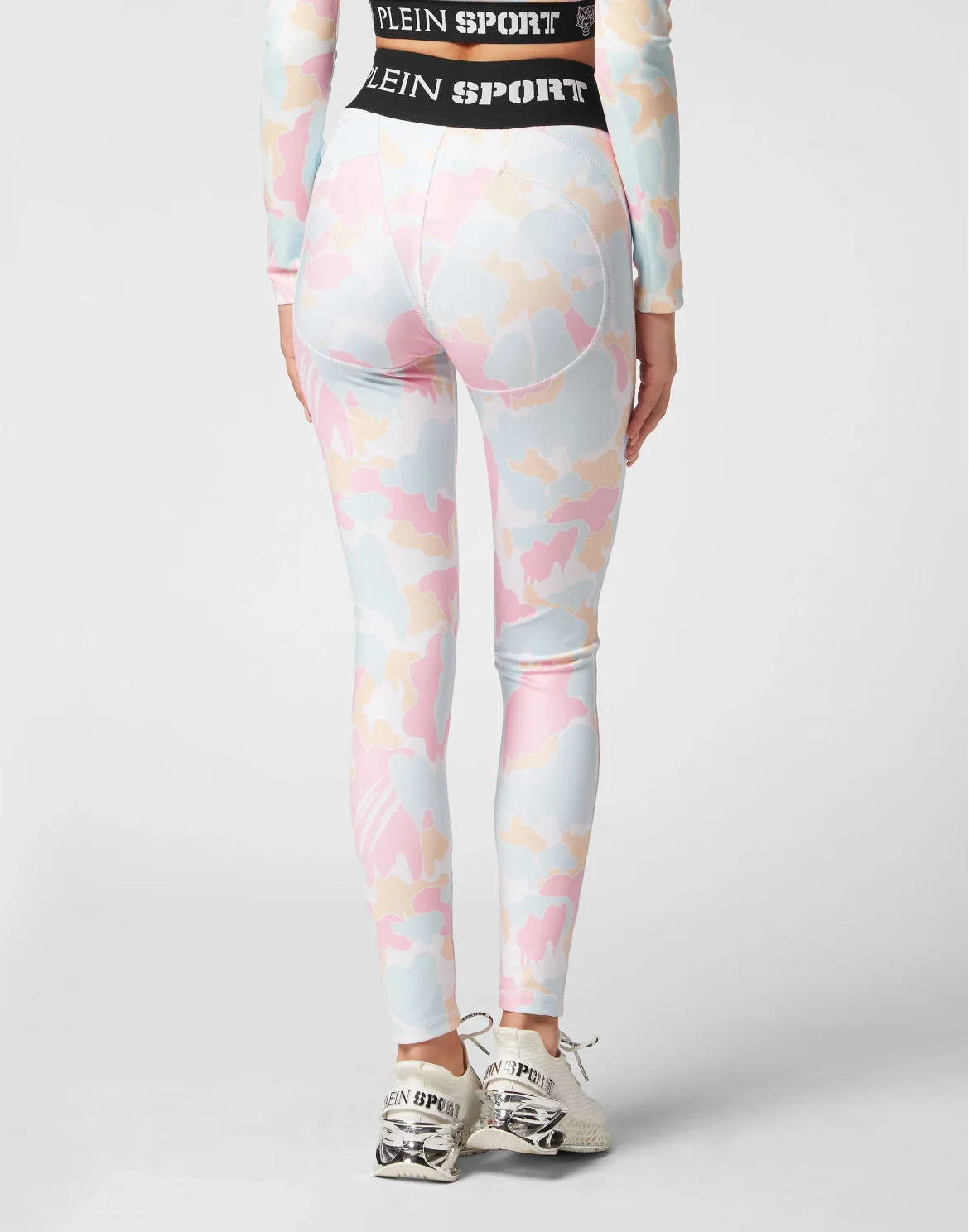 Jogging Push Up Cutting Leggings Camouflage, цвет: Бирюзовый