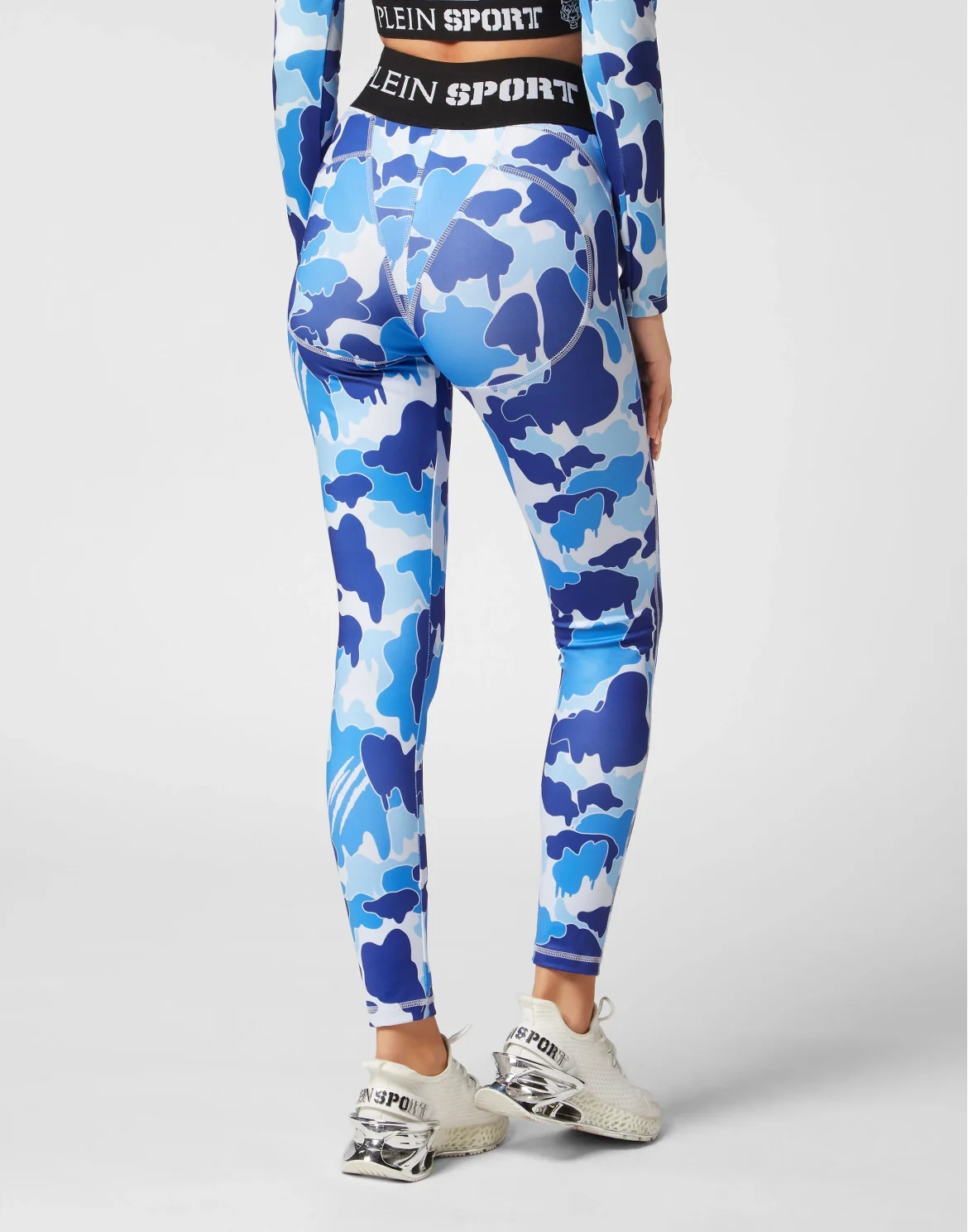 Jogging Push Up Cutting Leggings Camouflage, цвет: Синий