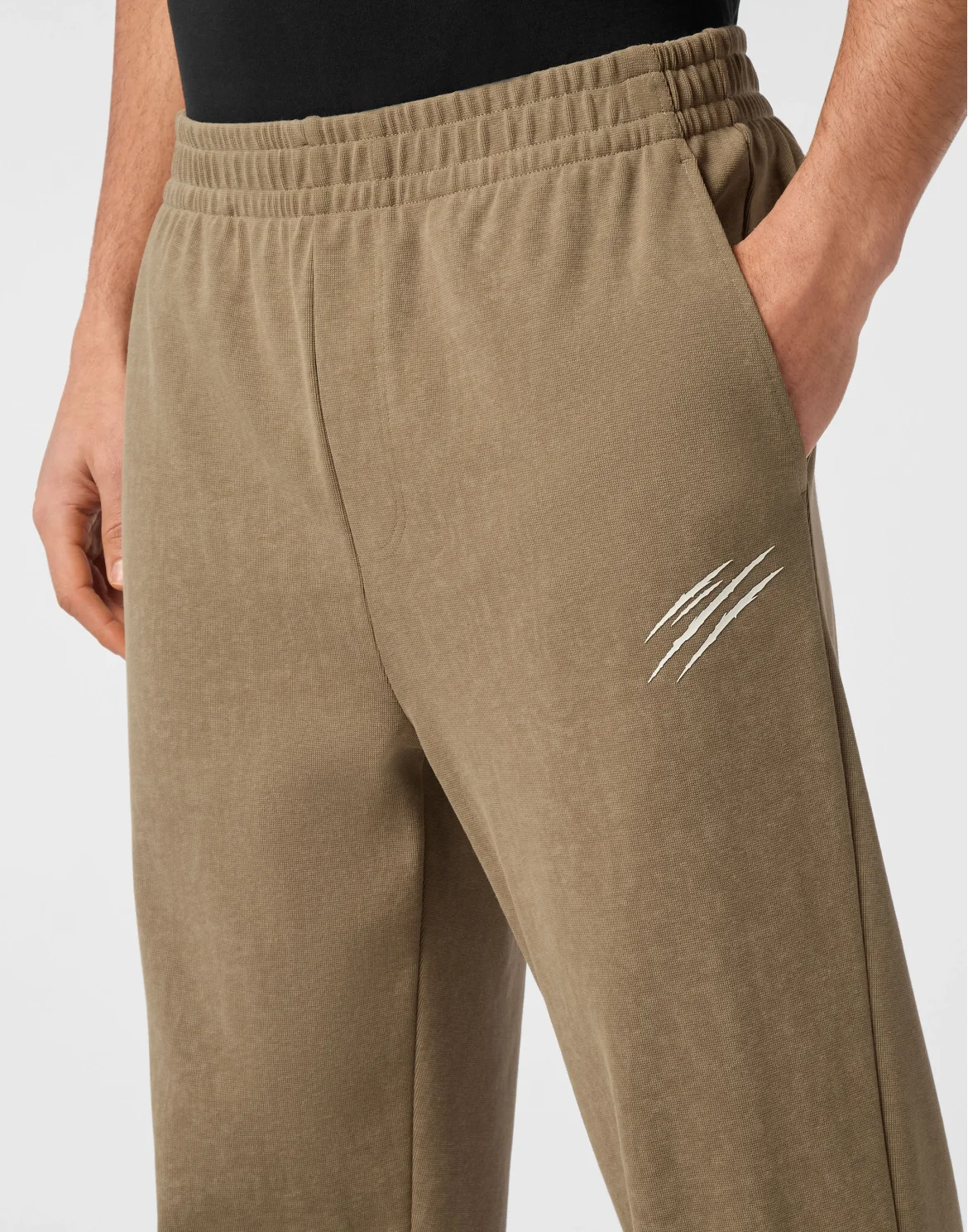 Cold Dye Loose Fit Jogging Pants Scratch, цвет: Серый