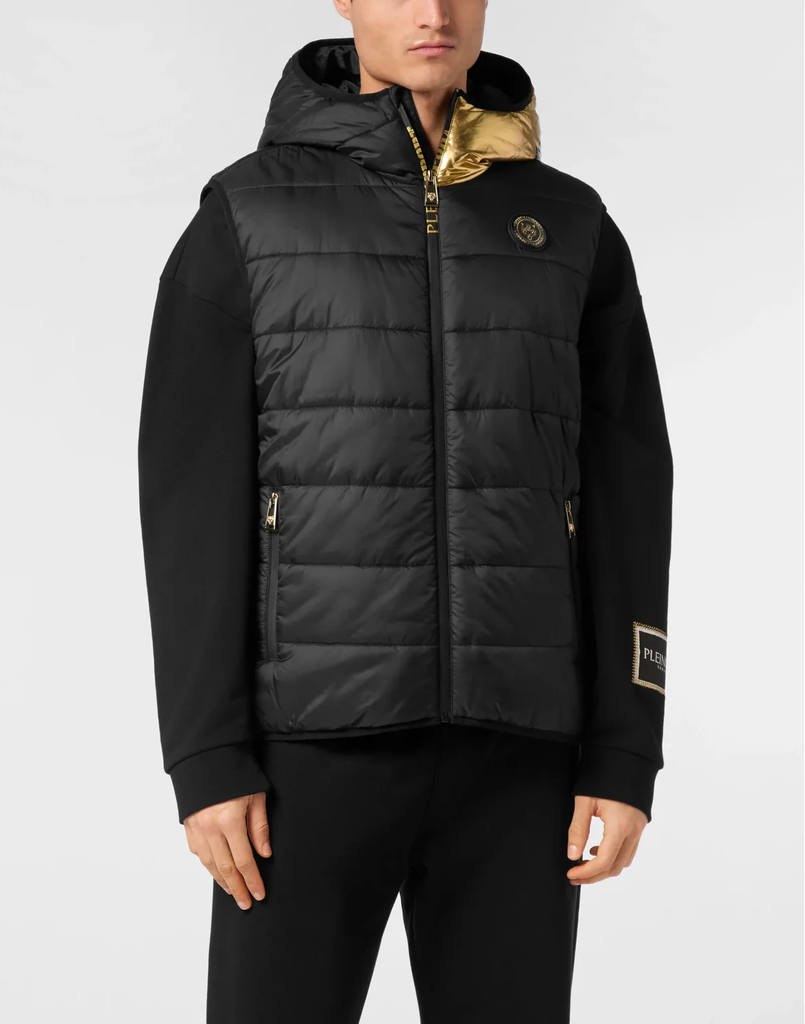 Vest Hoodie Laminated Scratch, цвет: Черный