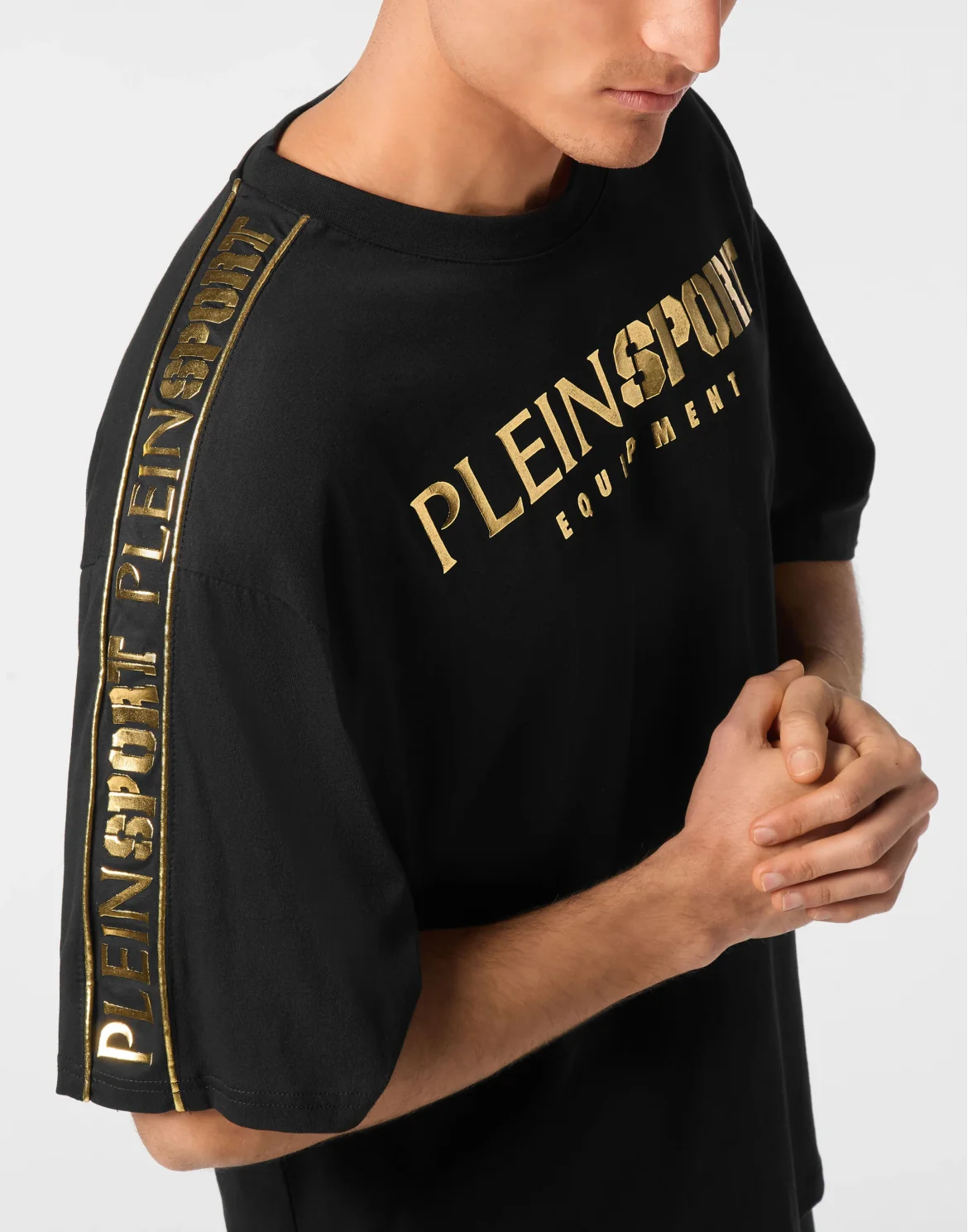 T-shirt Round Neck SS Laminated, цвет: Черный