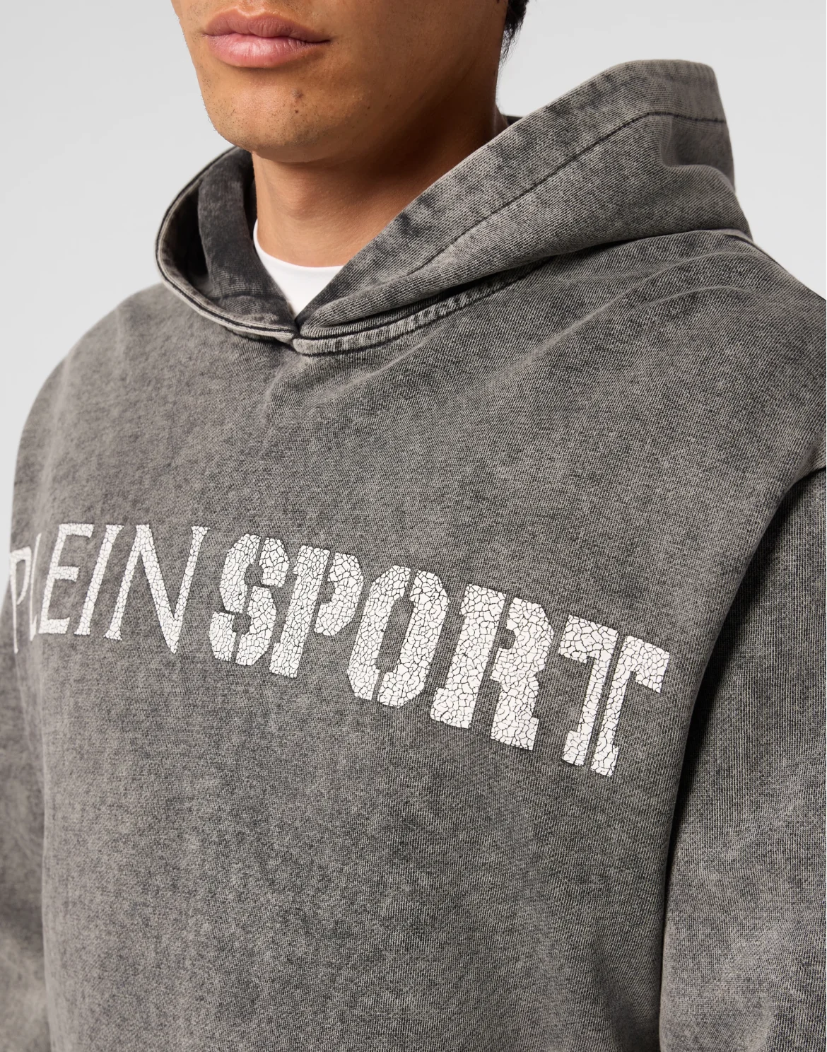 Washed Hoodie Crackle Scratch, цвет: Черный