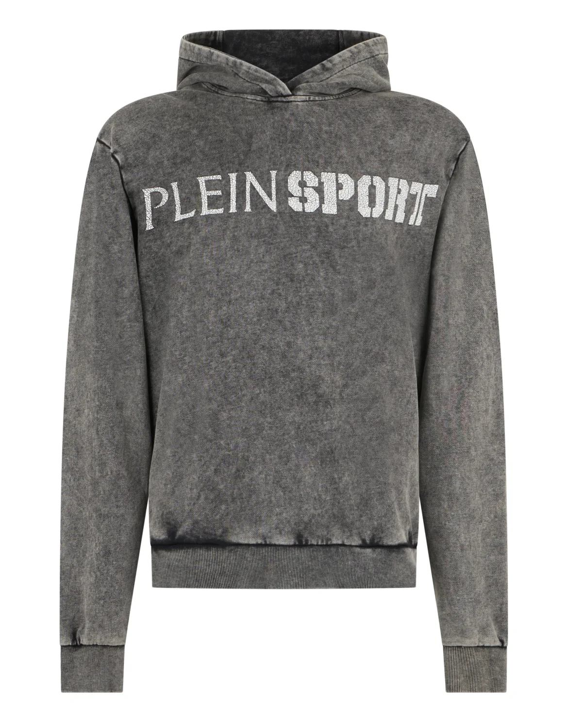 Washed Hoodie Crackle Scratch, цвет: Черный