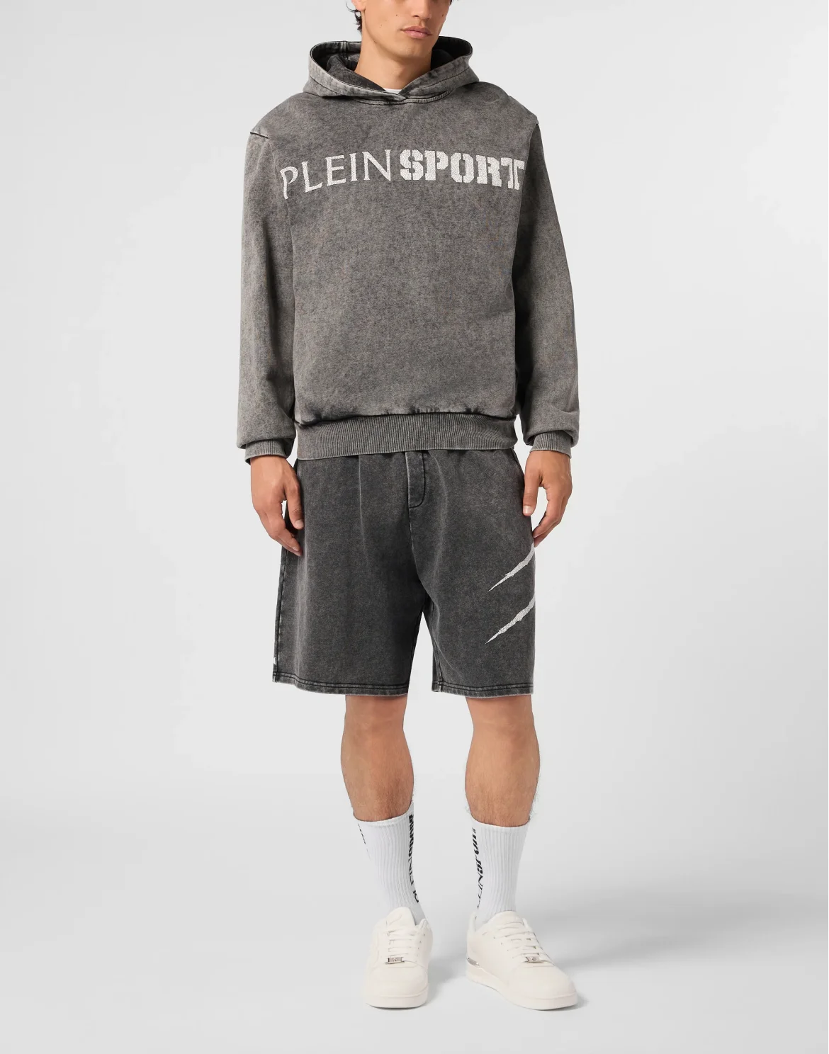 Washed Shorts Crackle Scratch, цвет: Черный