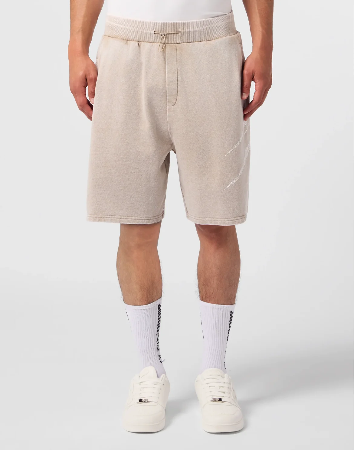Washed Shorts Crackle Scratch, цвет: Бежевый