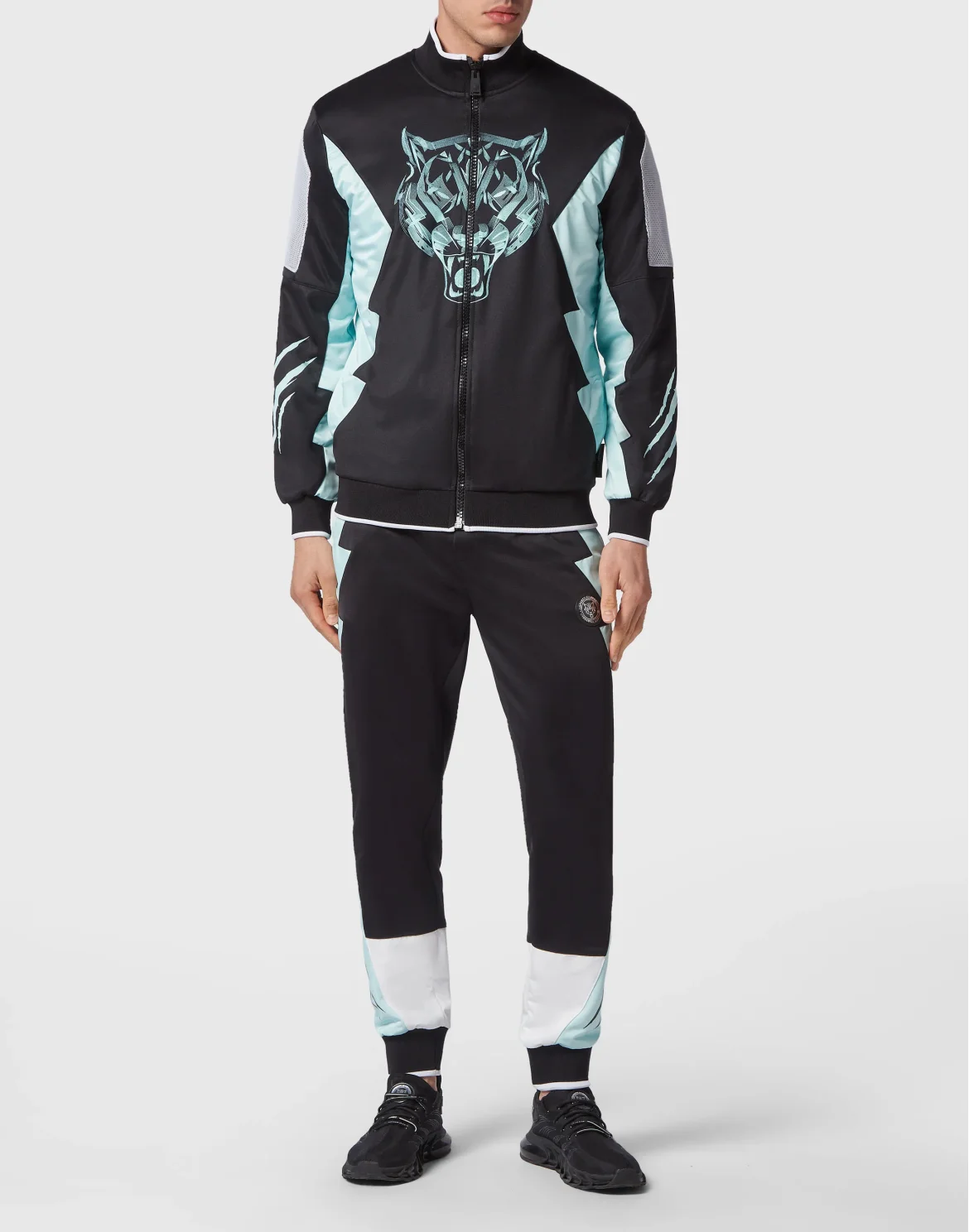 Jogging tracksuit:Top/Trousers Tiger, цвет: Черный