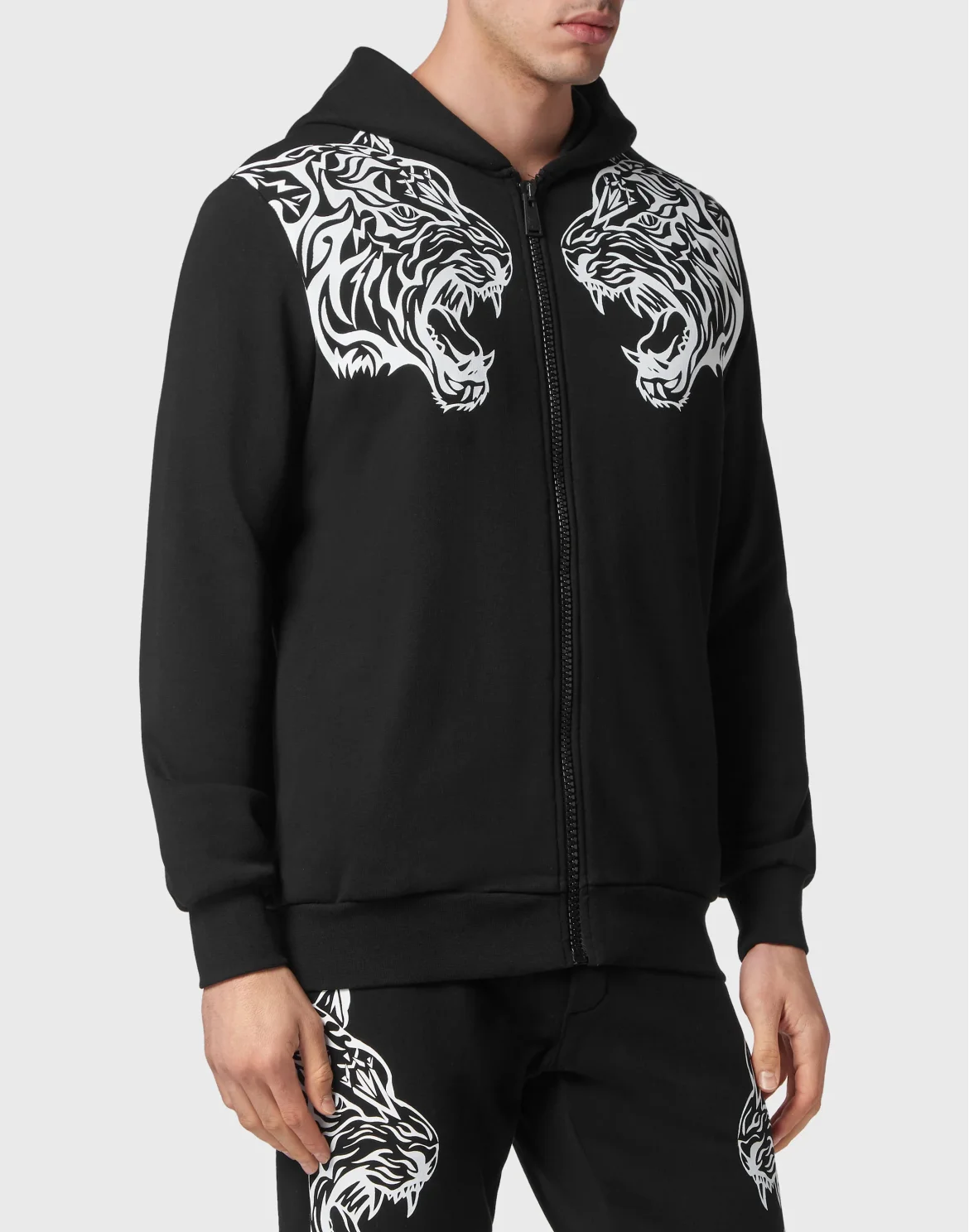 Jogging Tracksuit: Top/Trousers Tiger, цвет: Черный