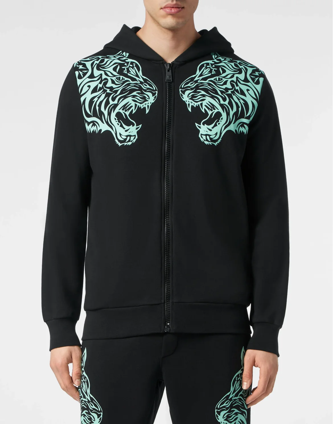 Jogging Tracksuit: Top/Trousers Tiger, цвет: Черный