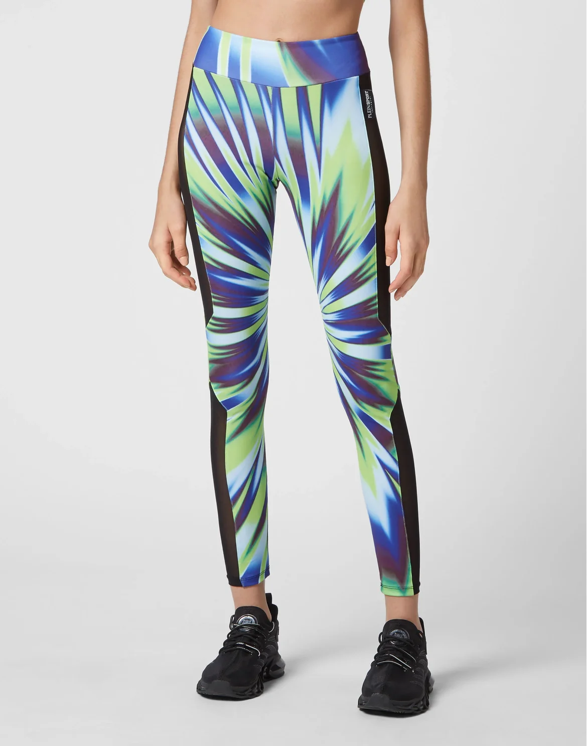 Tie-dye Jogging High Waist Leggings, цвет: Серый
