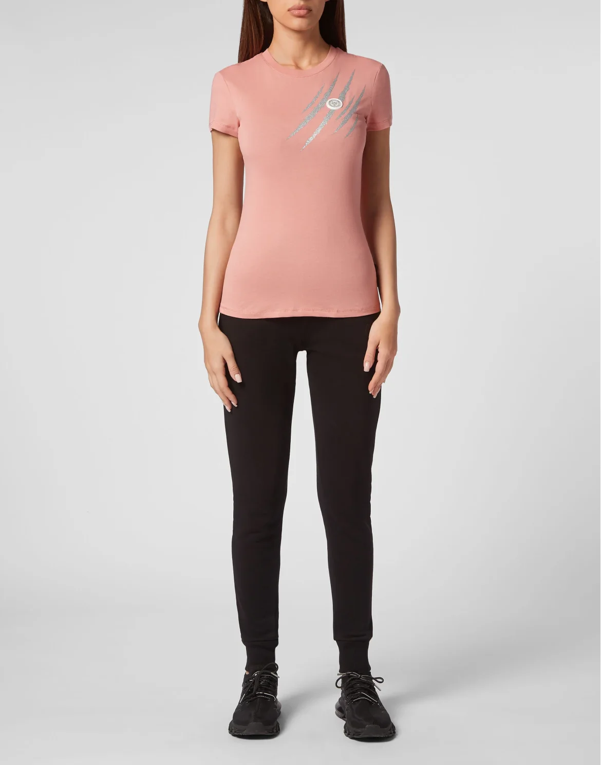 T-shirt Round Neck Sexy Pure Fit Scratch, цвет: Розовый