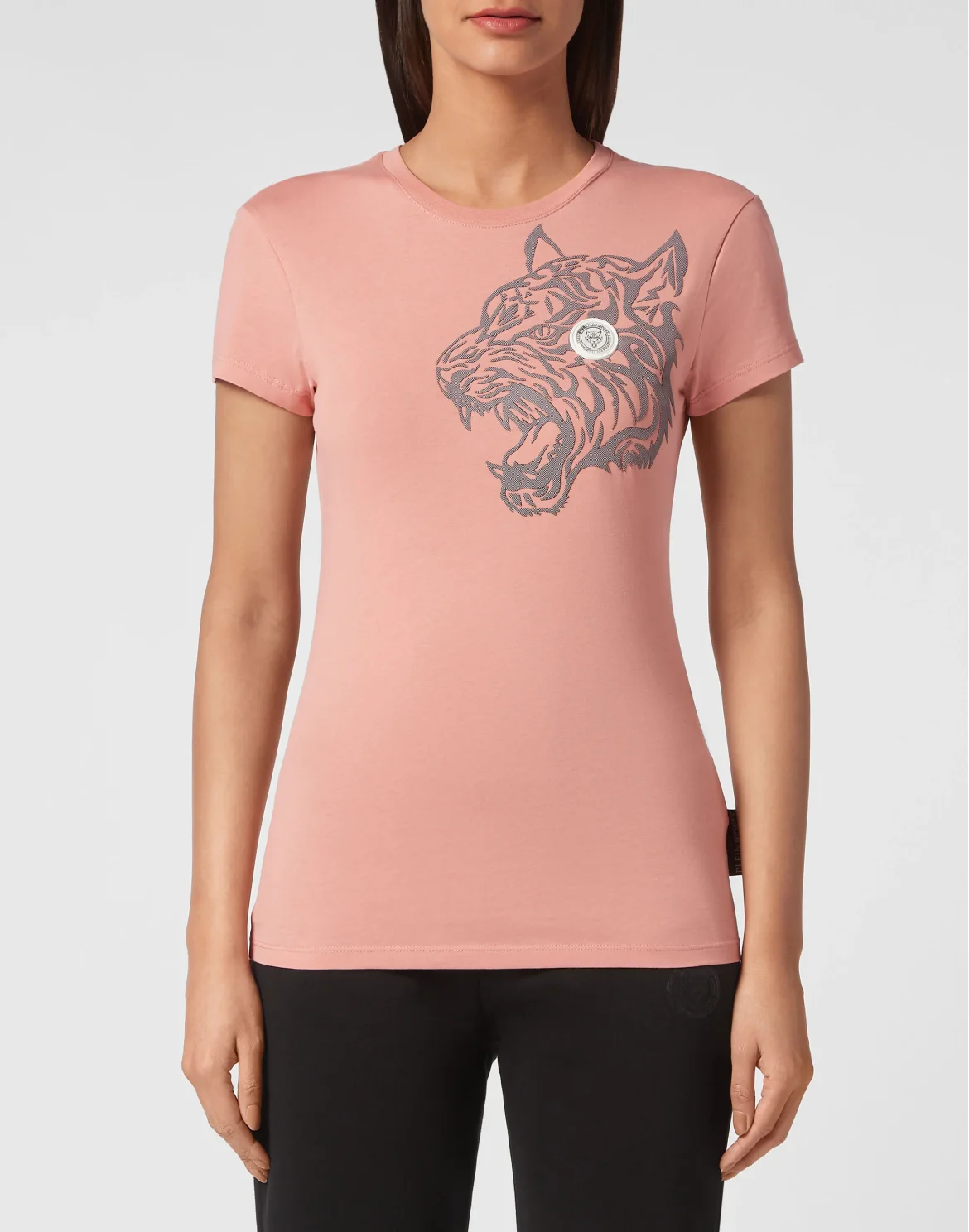 T-shirt Round Neck Sexy Pure Fit Tiger, цвет: Розовый