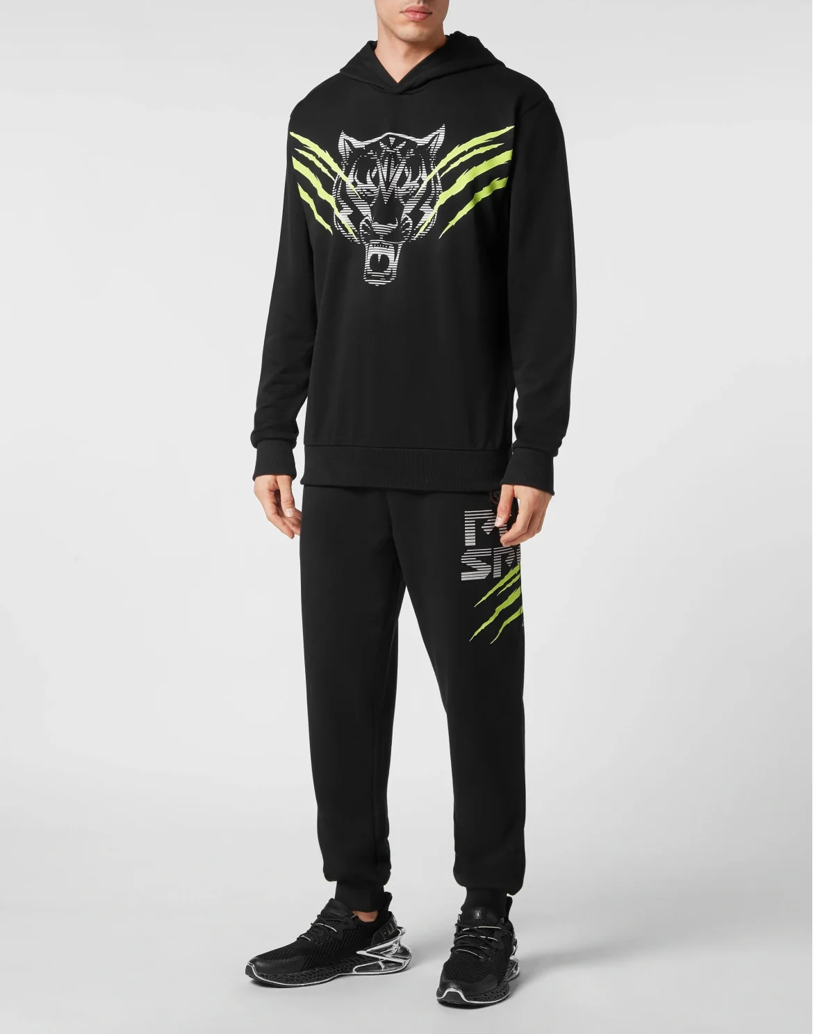 Hoodie Sweatshirt Tiger Line, цвет: Черный